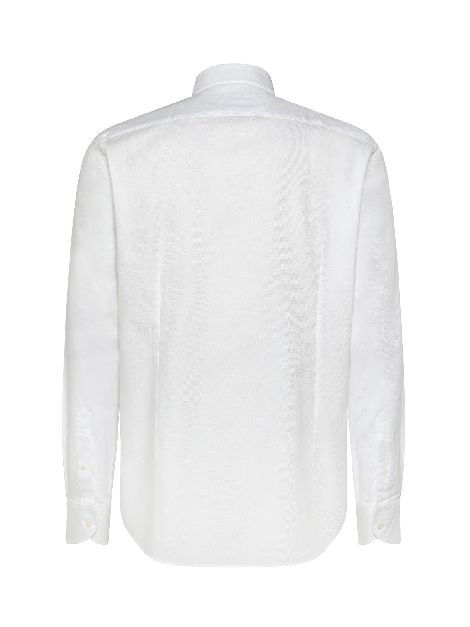 Slim fit shirt in pure cotton, White Cream, large image number 2