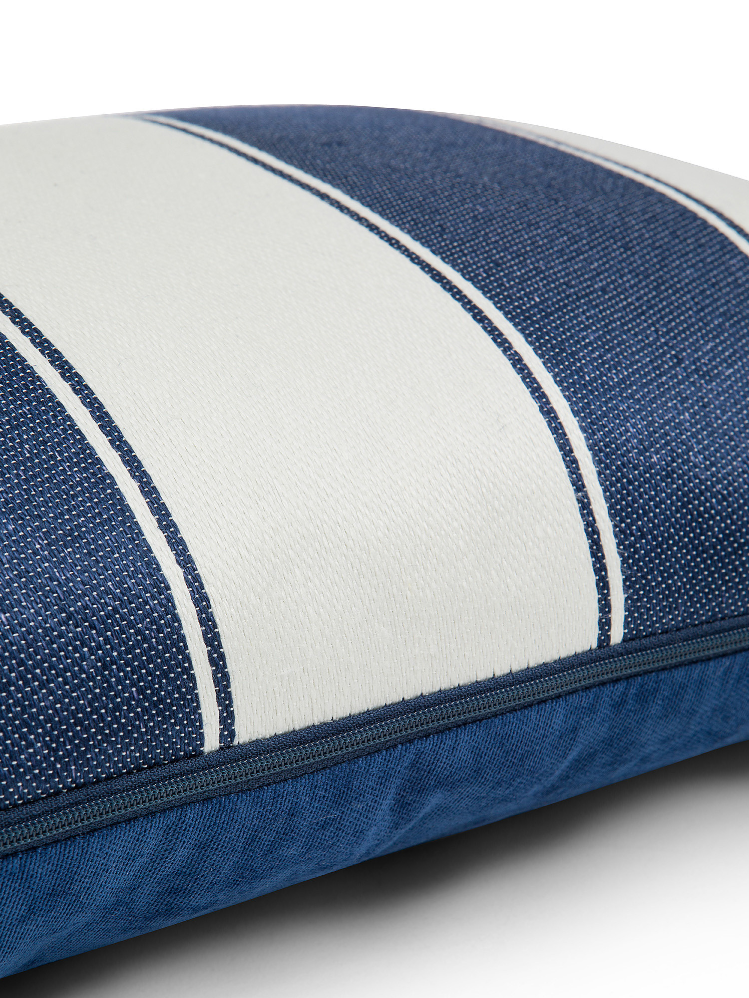 Cuscino 35x55 cm in cotone e lino, Bianco/Blu, large image number 2