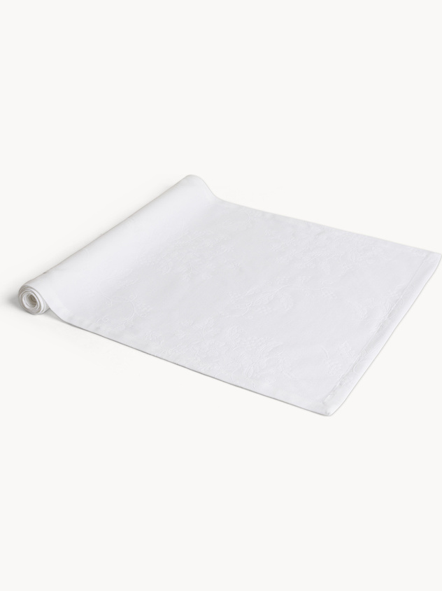 Floral jacquard pure cotton table runner