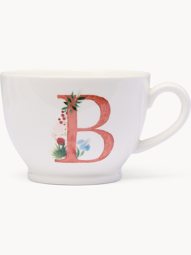 Tazza da colazione in new bone china lettera B