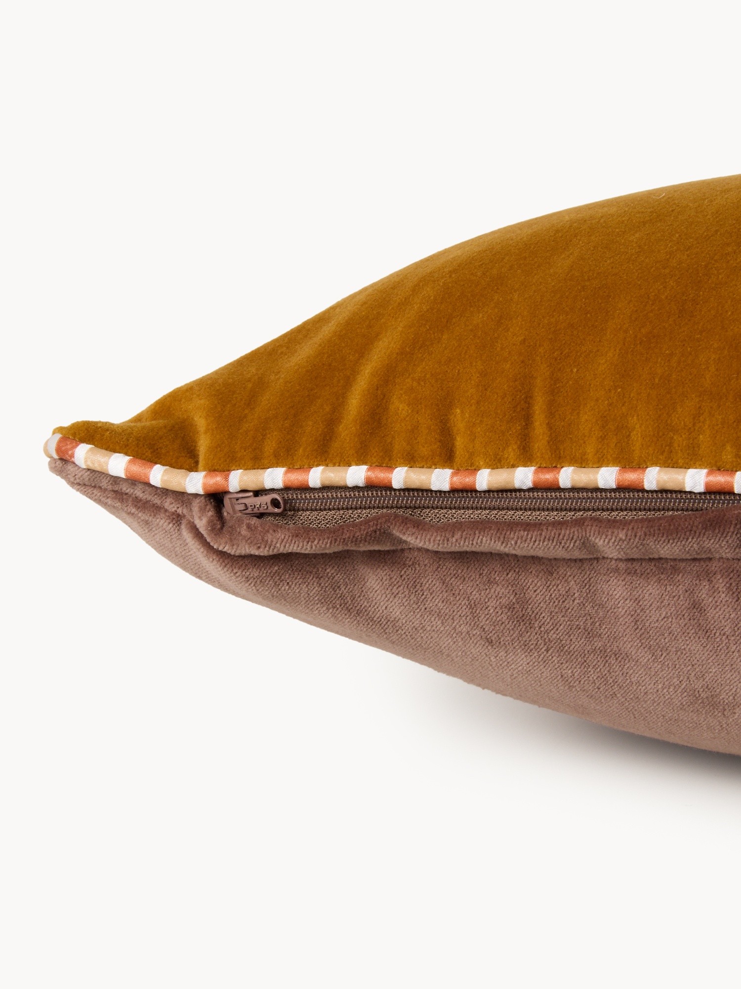 Reversible velvet cushion 45x45cm, Orange, large image number 2