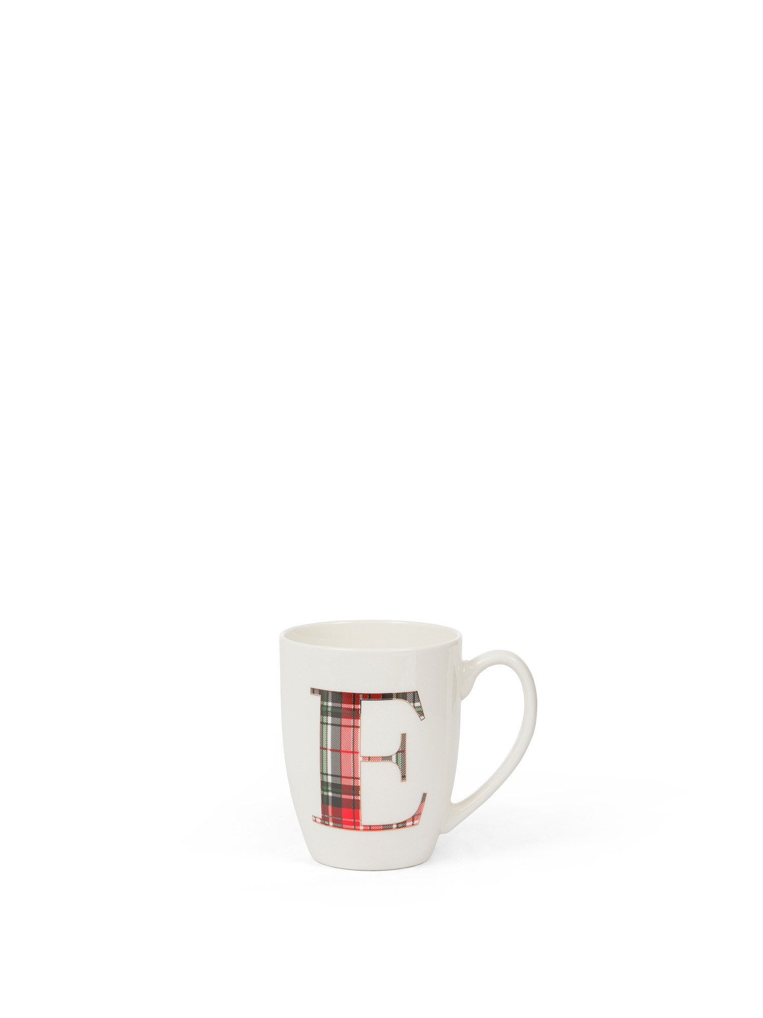 Tartan letter porcelain mug, White, large image number 0