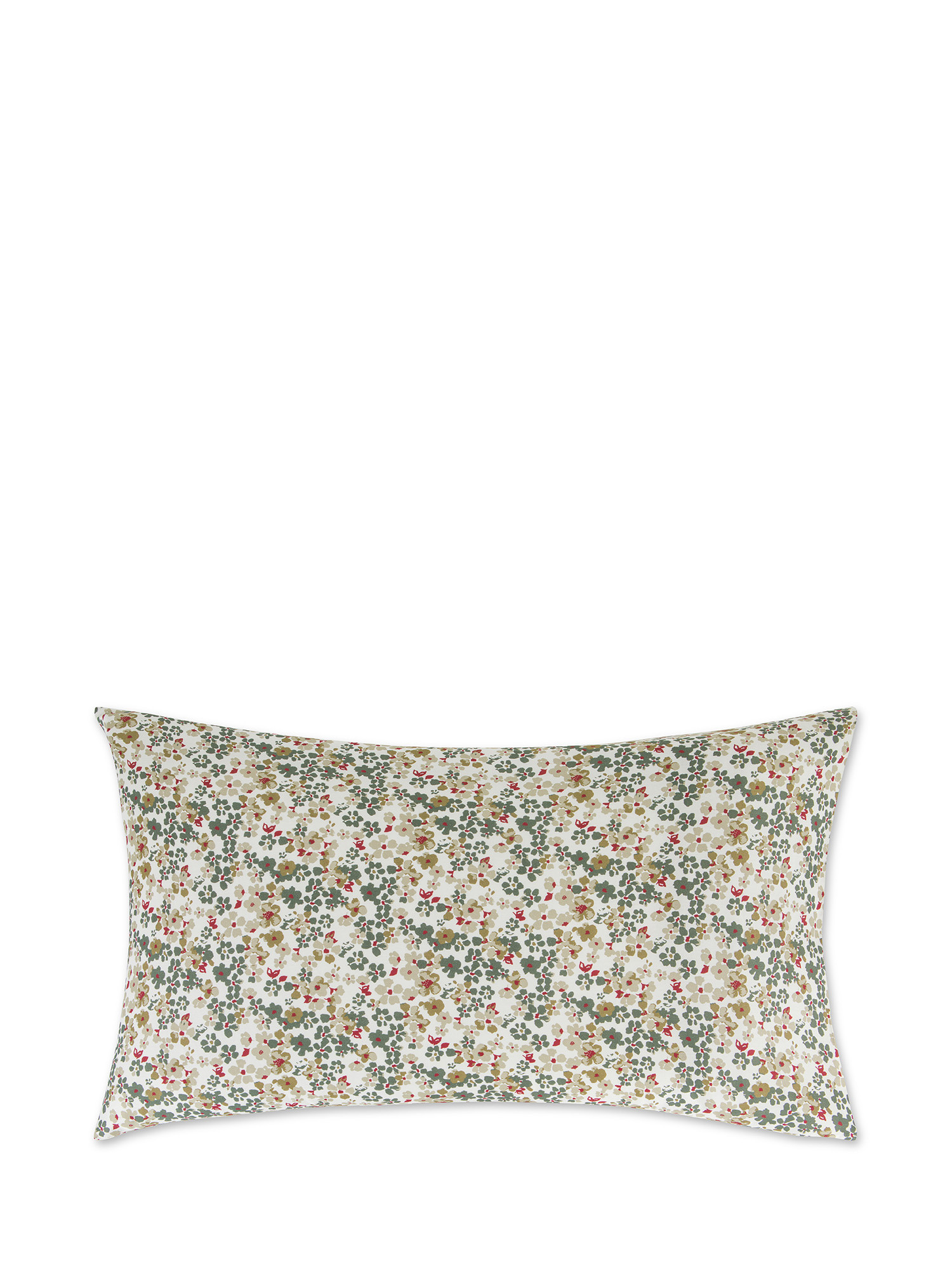 Floral patterned cotton satin pillowcase, Multicolor, large image number 0