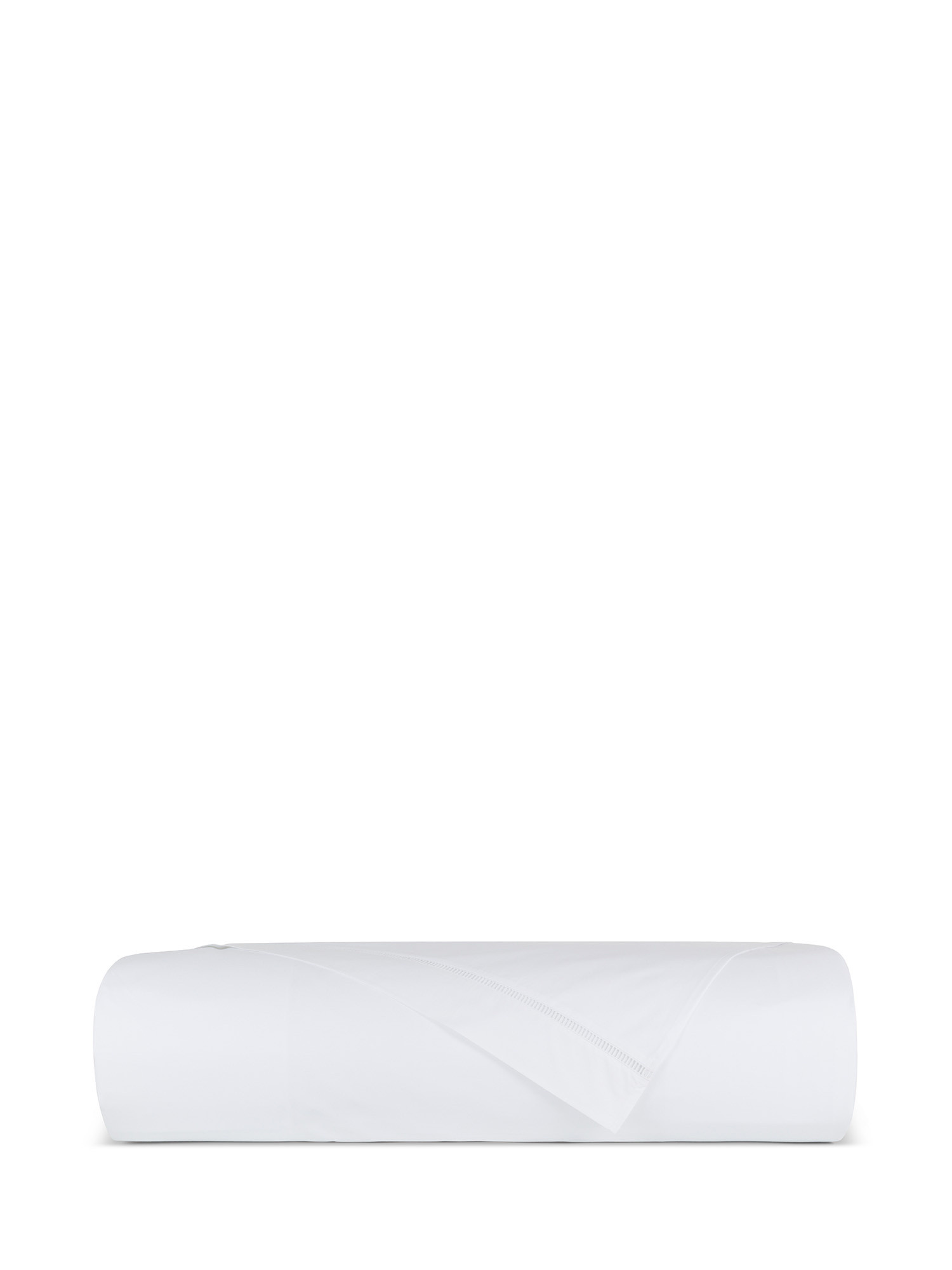 Lenzuolo liscio in pregiato cotone percalle Portofino, Bianco, large image number 1