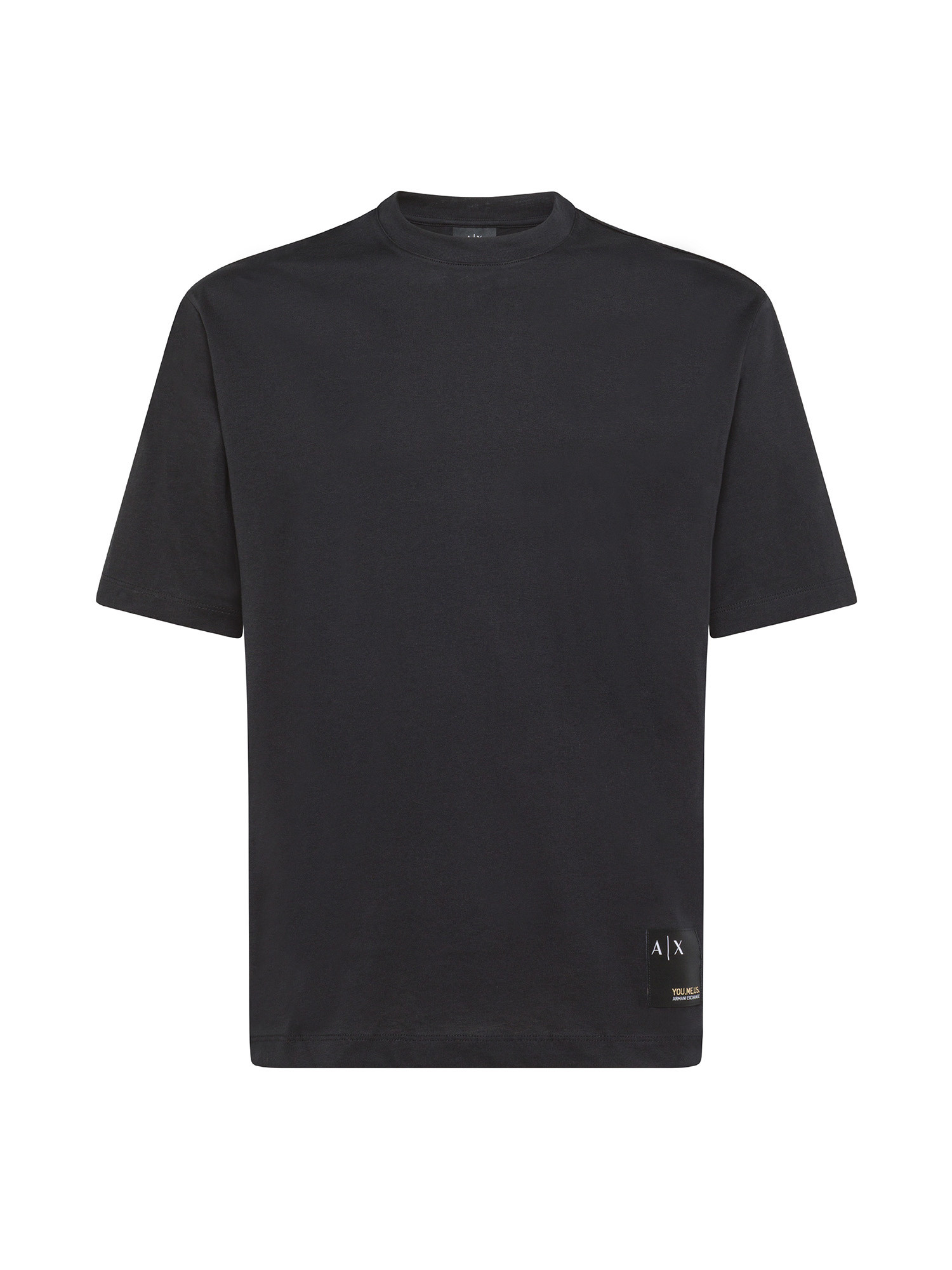 Armani Exchange - Crew neck cotton T-shirt, Black, large image number 0