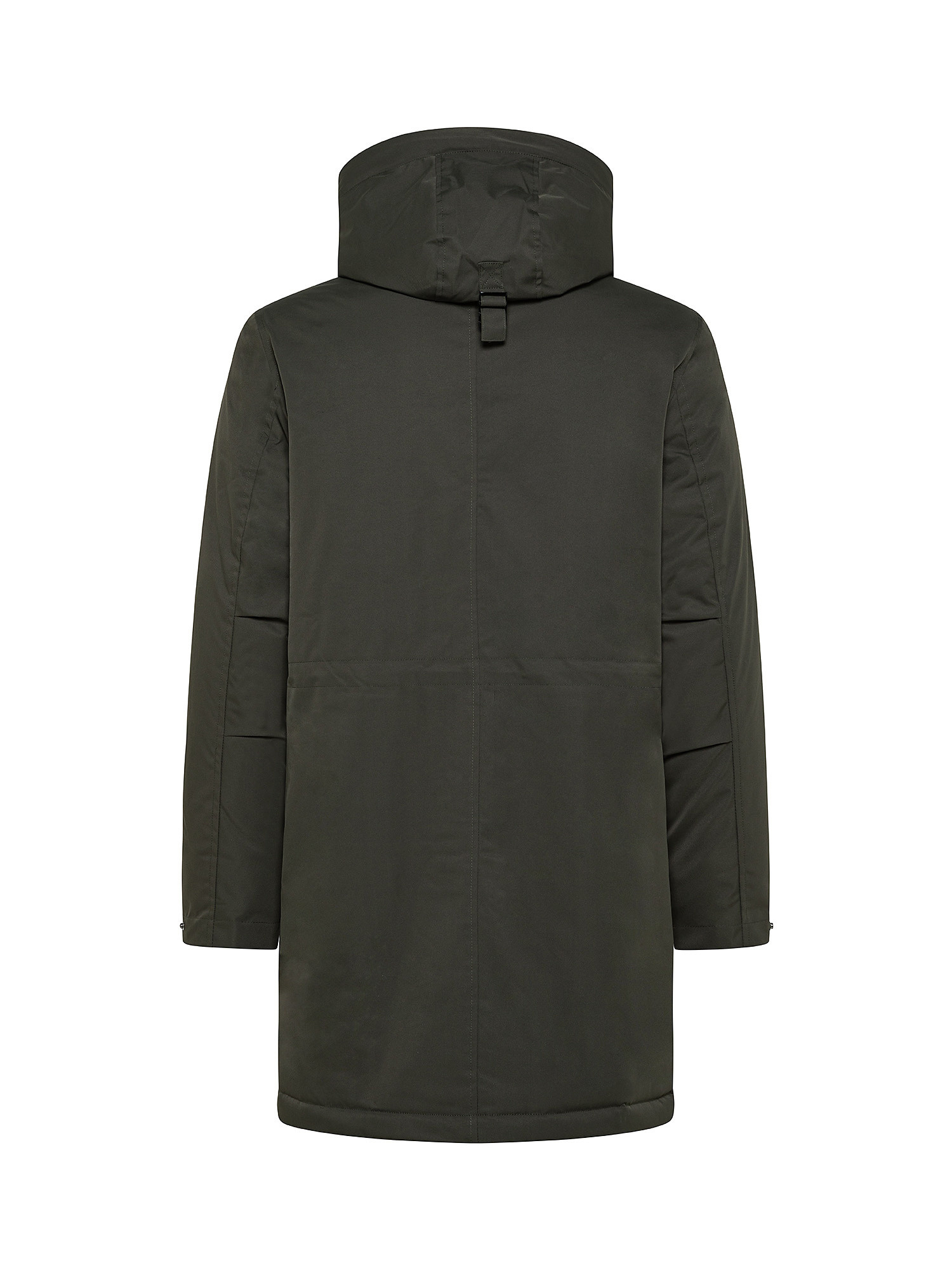 Padded technical coat with hood, Olive Green, large image number 1