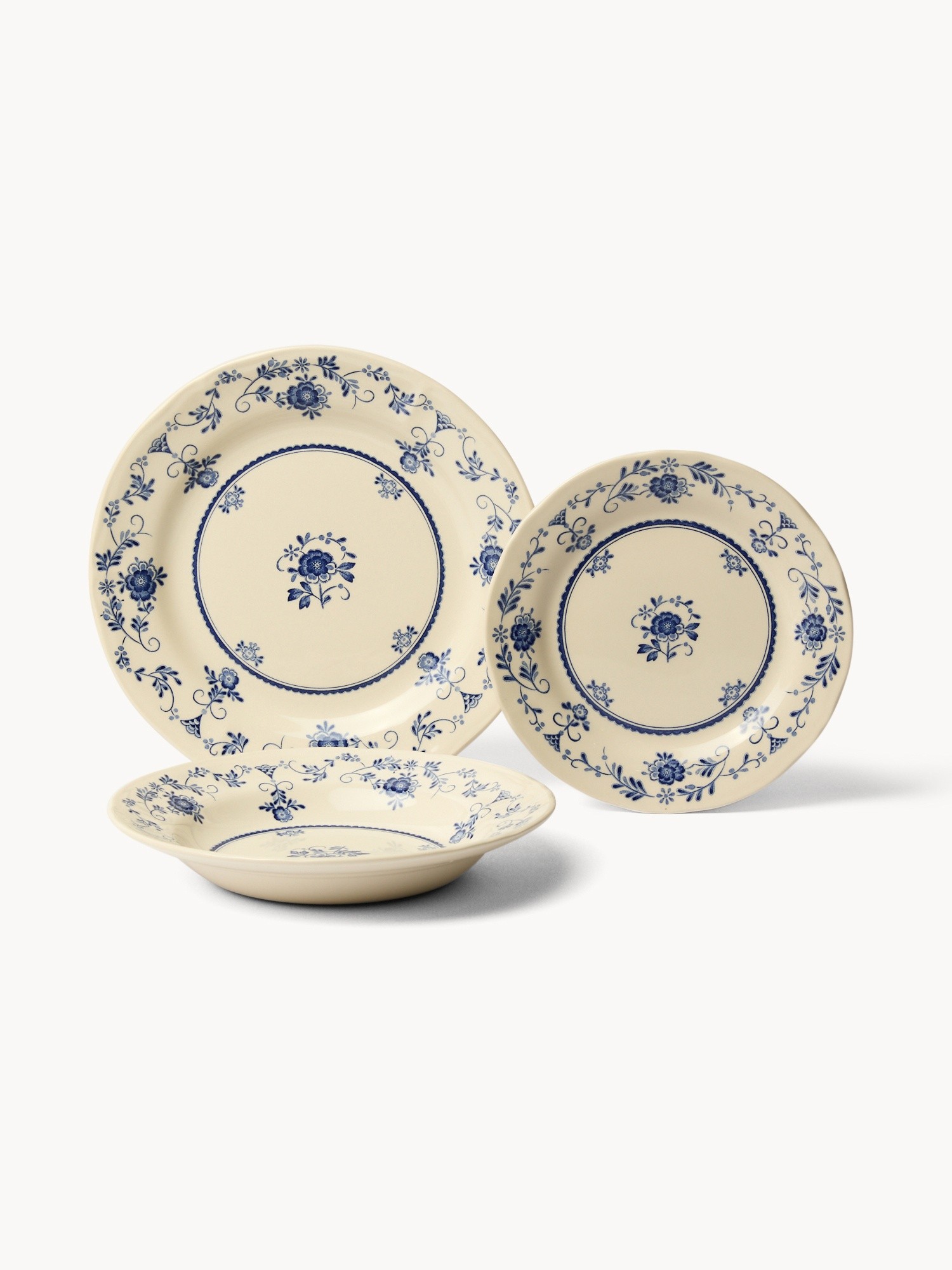 Royal Ceramic Plate Set of 18 - Discounted Price, Blue, large image number 0