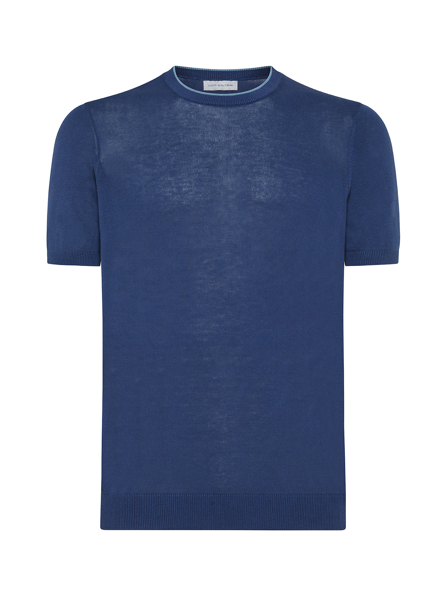 Luca D'Altieri - T-shirt in crepe di cotone, Azzurro, large image number 0