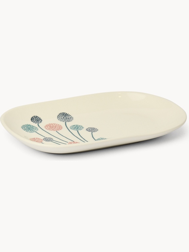 Piatto in new bone china motivo a fiori - Prezzo di lancio