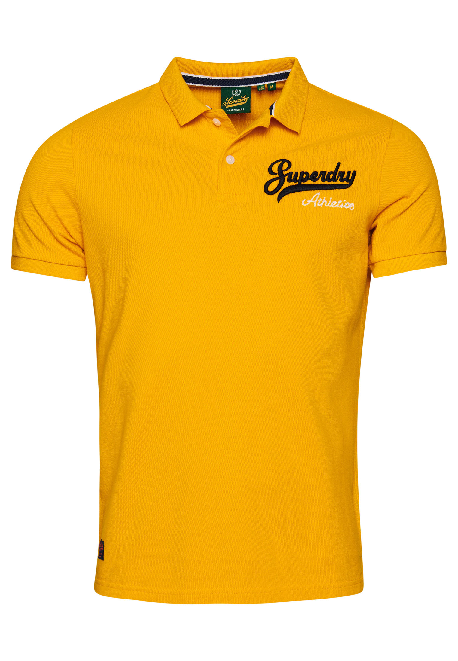 Superdry - Cotton piqué polo shirt with logo, Sunflower Yellow, large image number 0