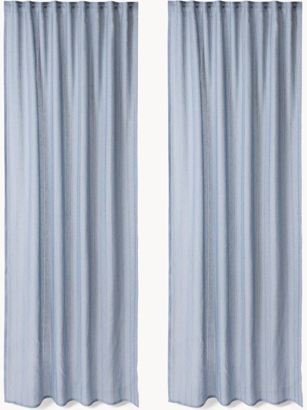Curtain with white bands