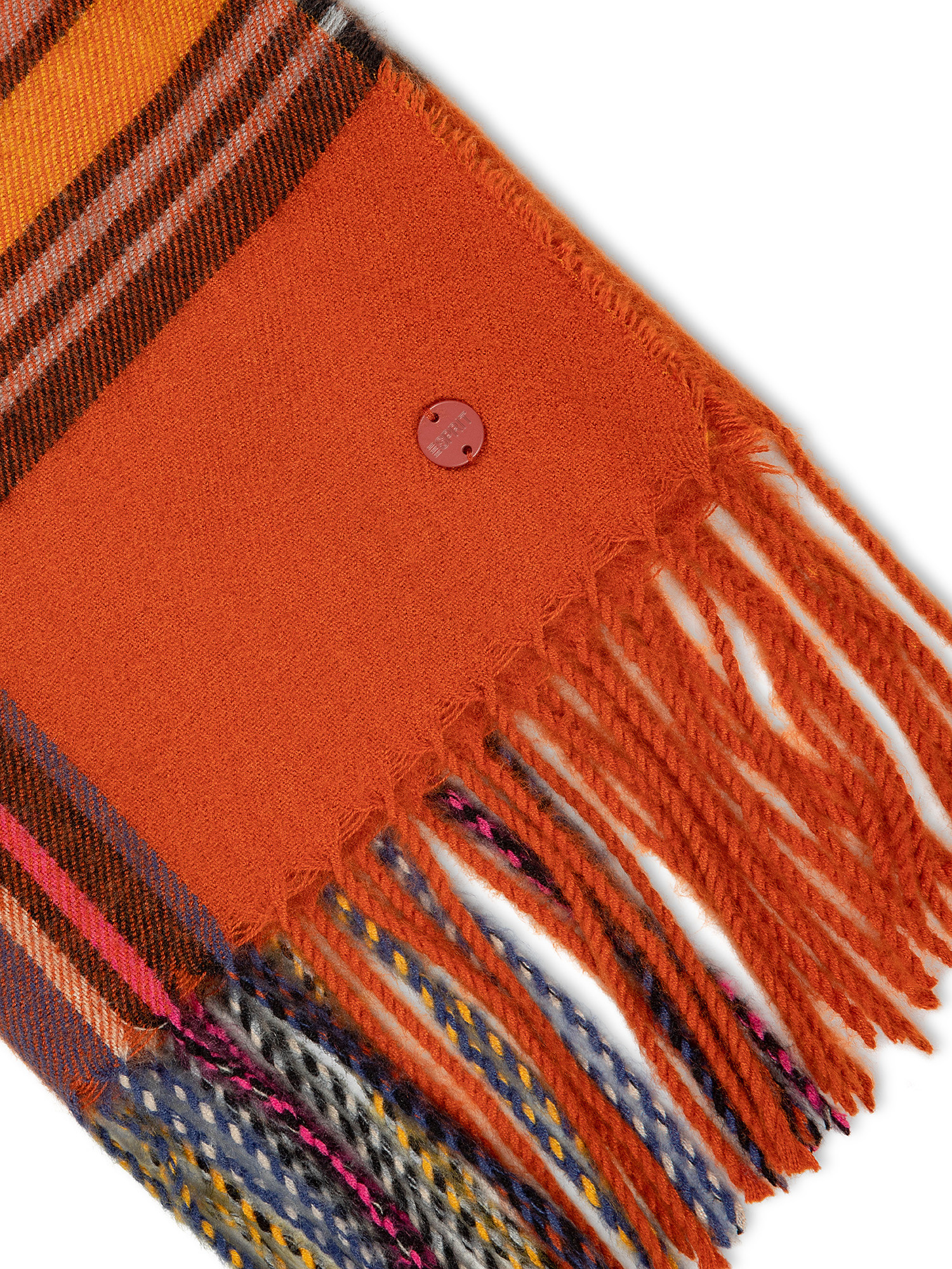 Square scarf with fringes, Orange, large image number 1