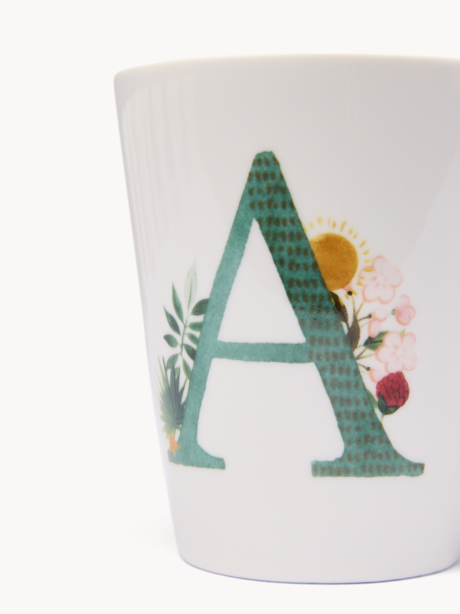 New bone china mug,letter A, White 1, large image number 0