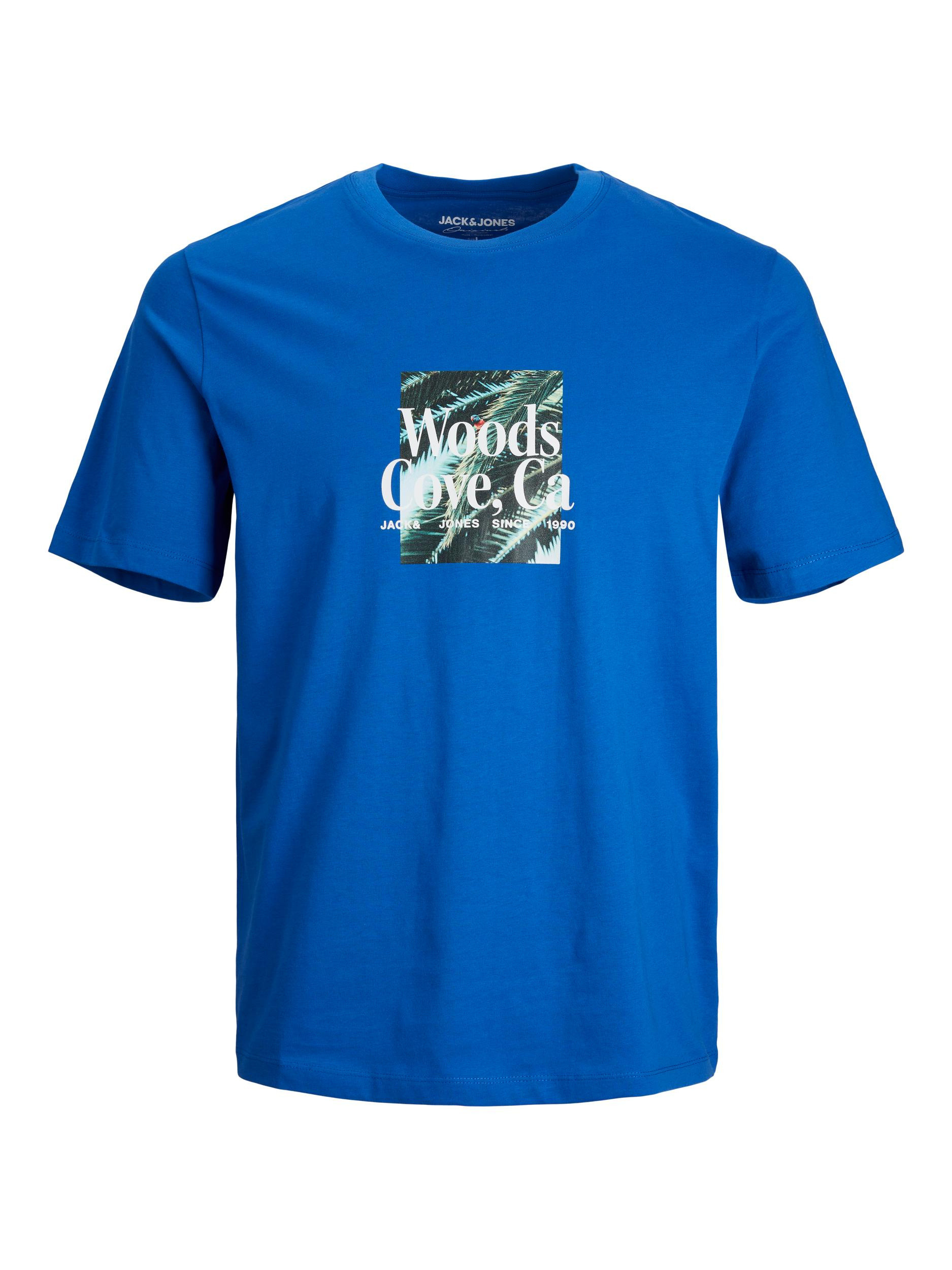 Jack & Jones - Printed cotton T-shirt, Royal Blue, large image number 0