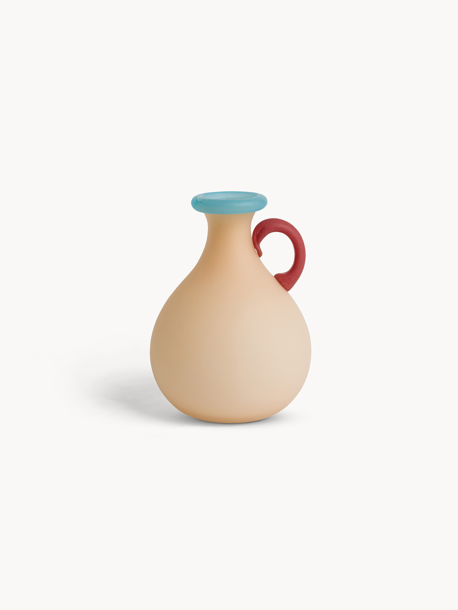 Vaso in vetro colorato in pasta, Beige, large image number 0