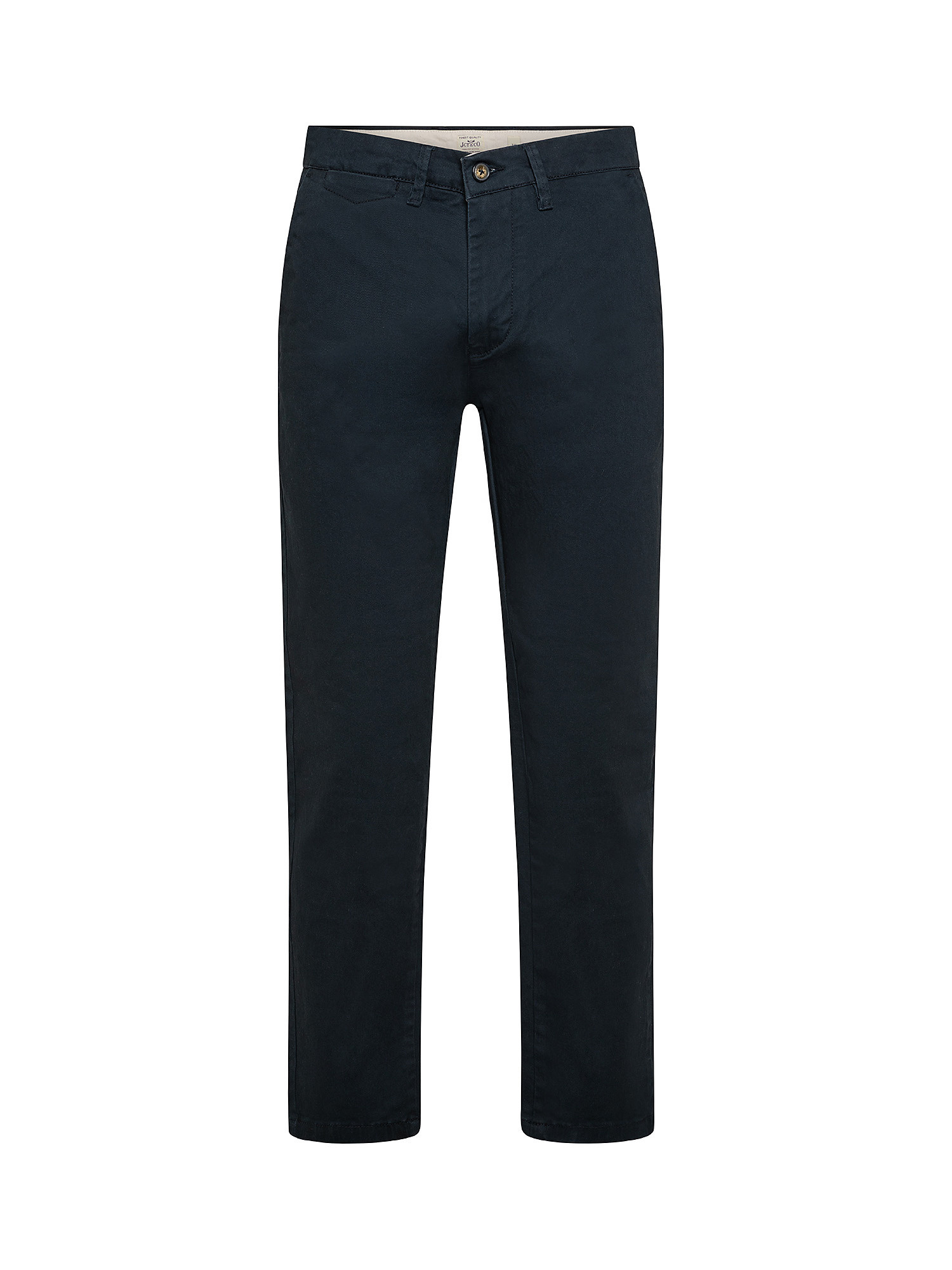 Pantalone chinos in cotone stretch, Blu scuro, large image number 0