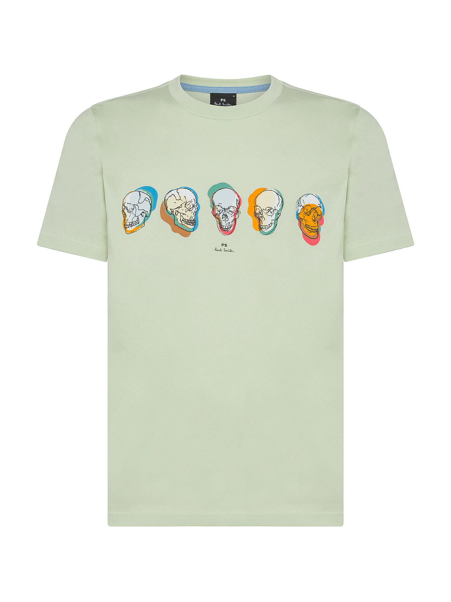 Paul Smith - Cotton T-shirt with skull print, Green, large image number 0