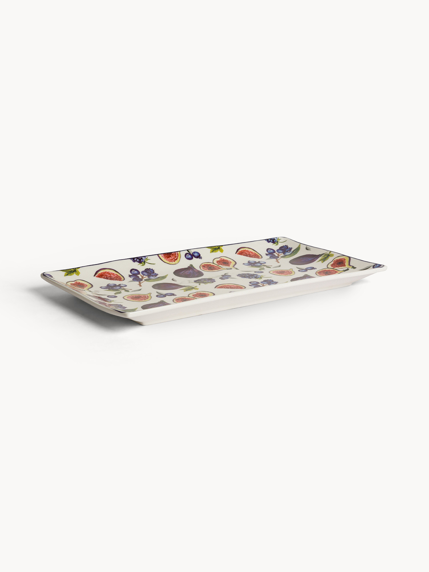 Vassoio new bone china motivo fichi, Multicolor, large image number 0