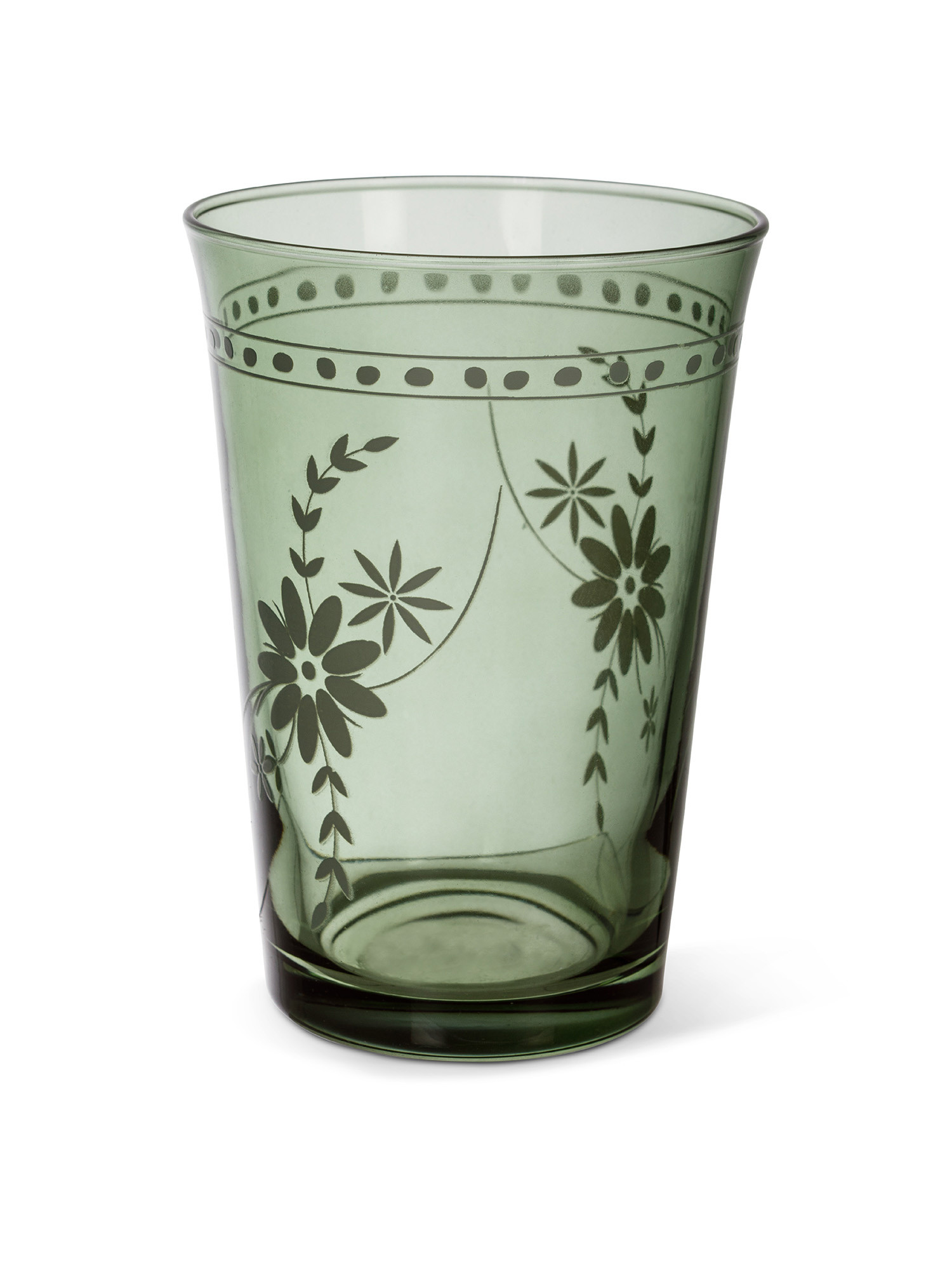 Glass tumbler with foliage motif, White, large image number 1