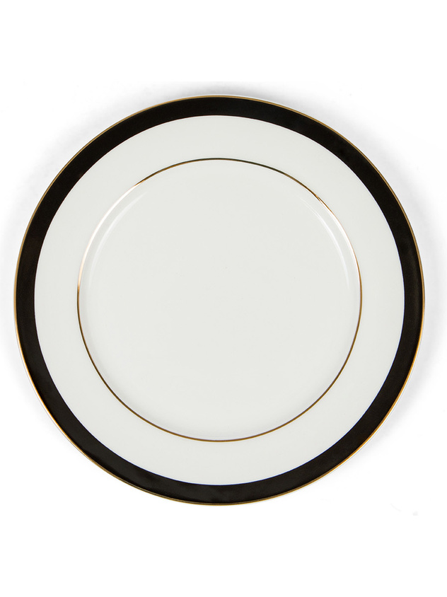 Piatto frutta new bone china filo nero