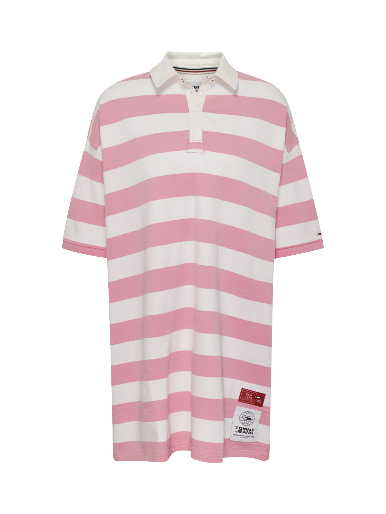 Striped maxi polo dress, Pink, large image number 0