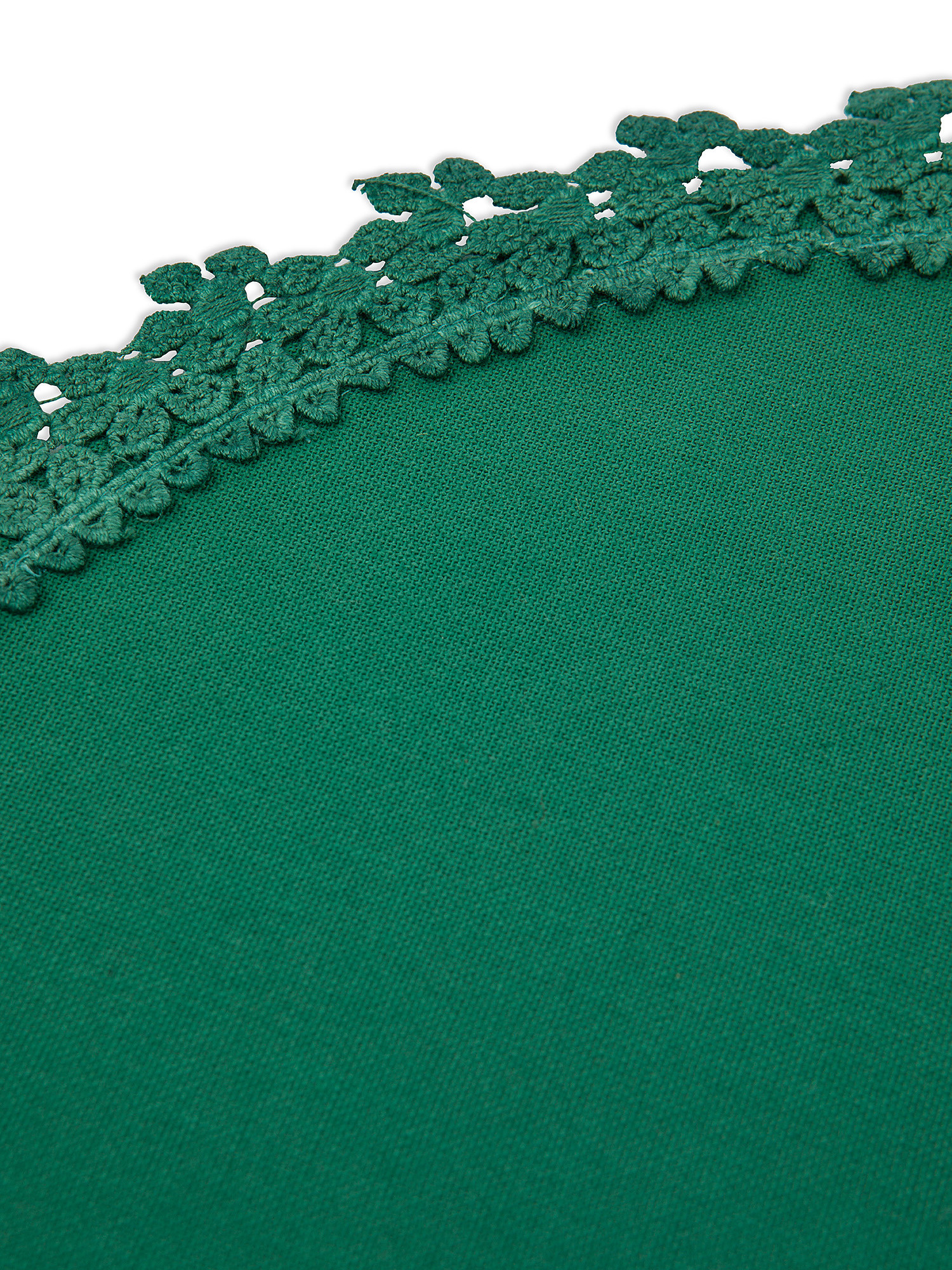 Solid color 100% cotton placemat with embroidery, Dark Green, large image number 1