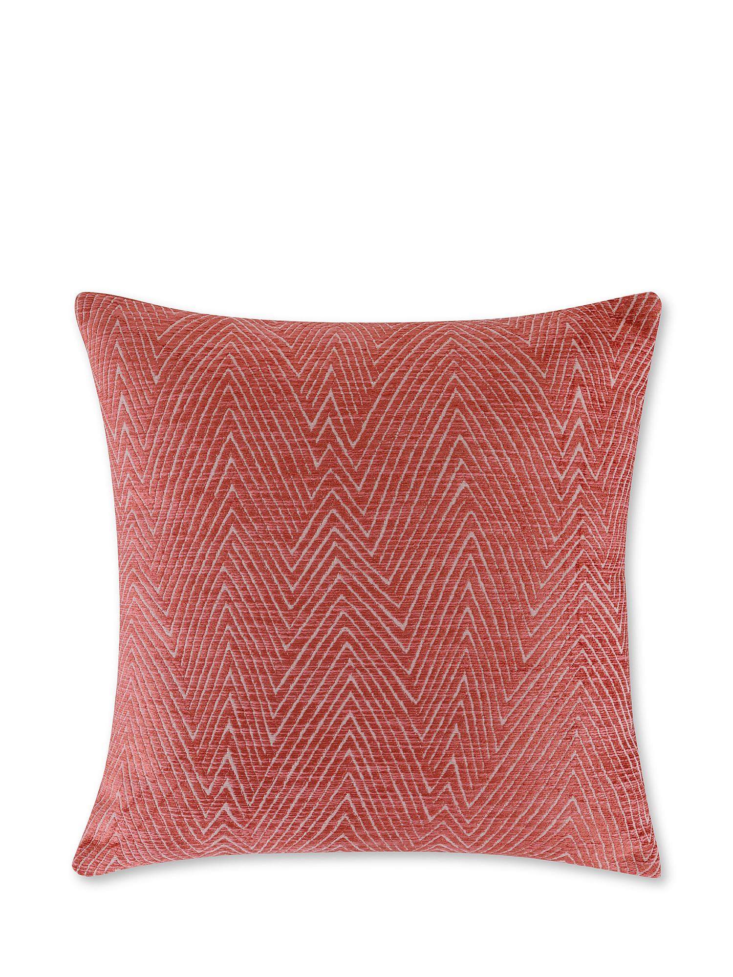 Jacquard cushion with zigzag motif 45x45cm, Pink, large image number 0