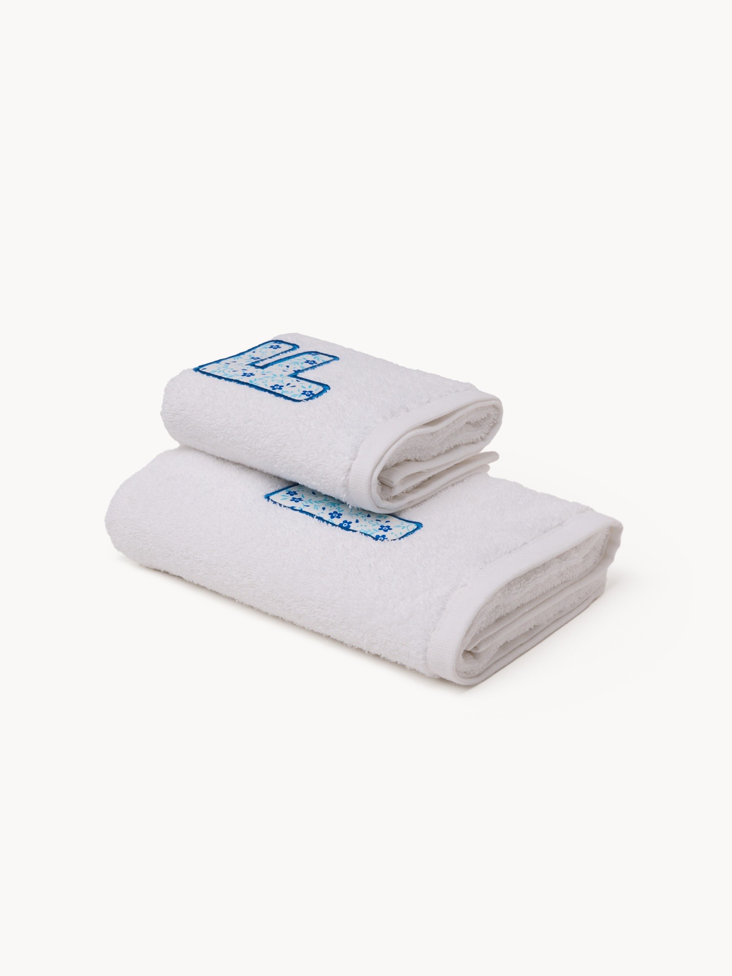 Terry towel set,letter design, White, large image number 0