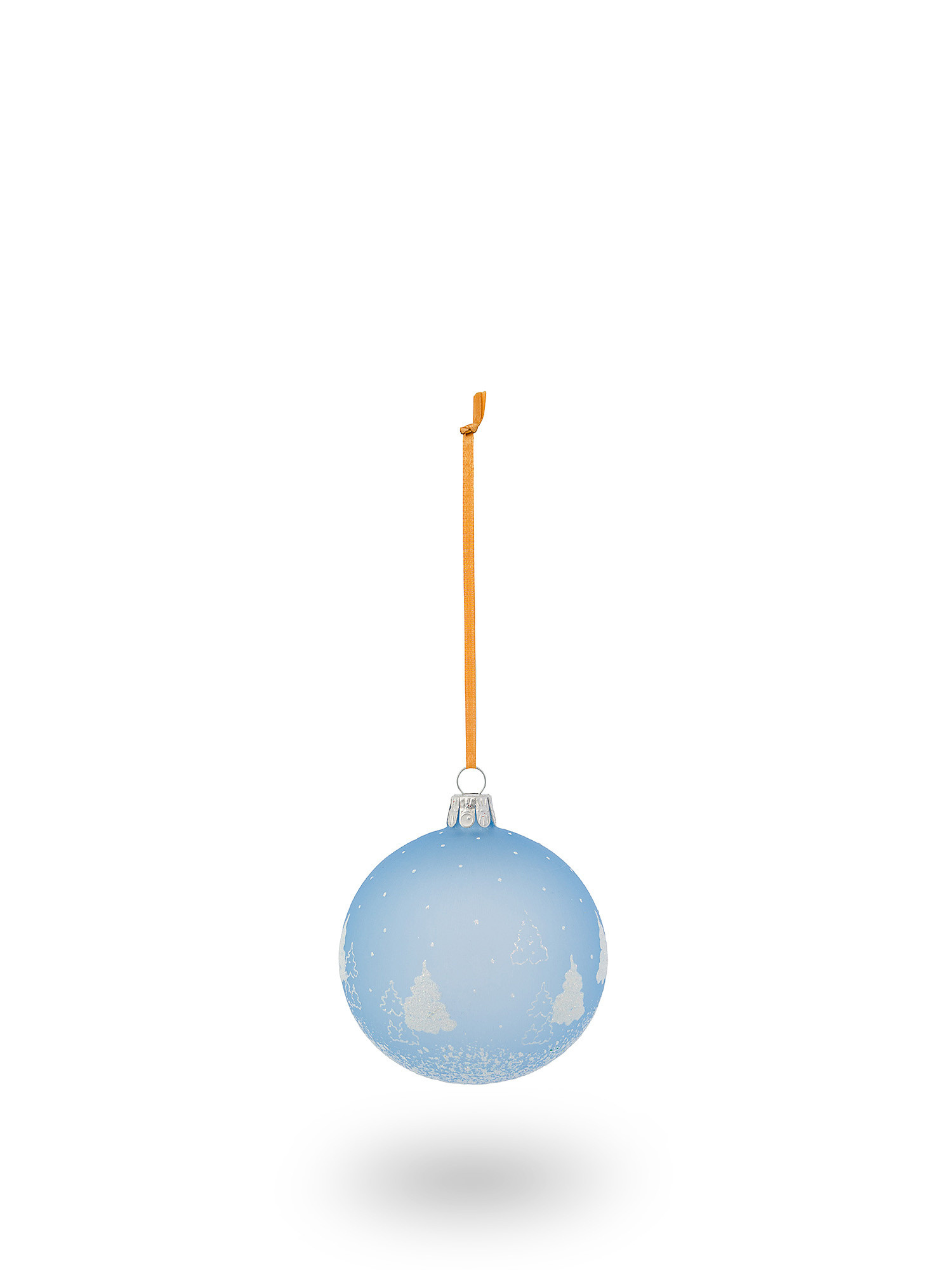 Mouth-blown glass sphere hand-decorated by European artisans, Light Blue, large image number 0