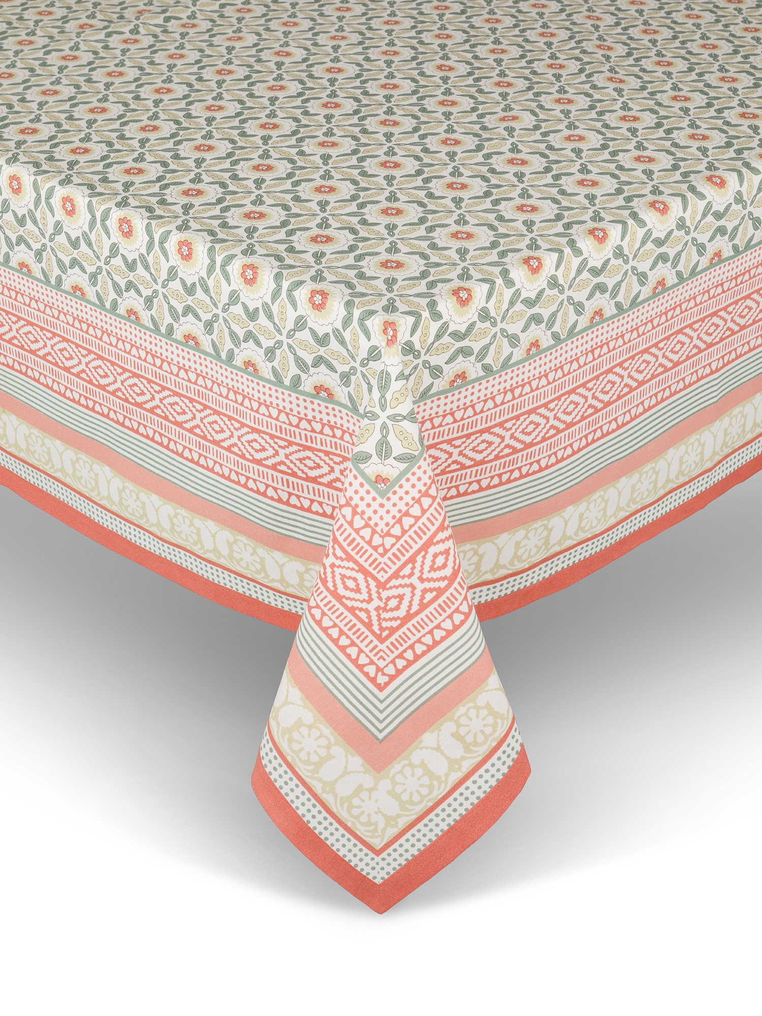 Tovaglia puro cotone stampa ornamentale, Multicolor, large