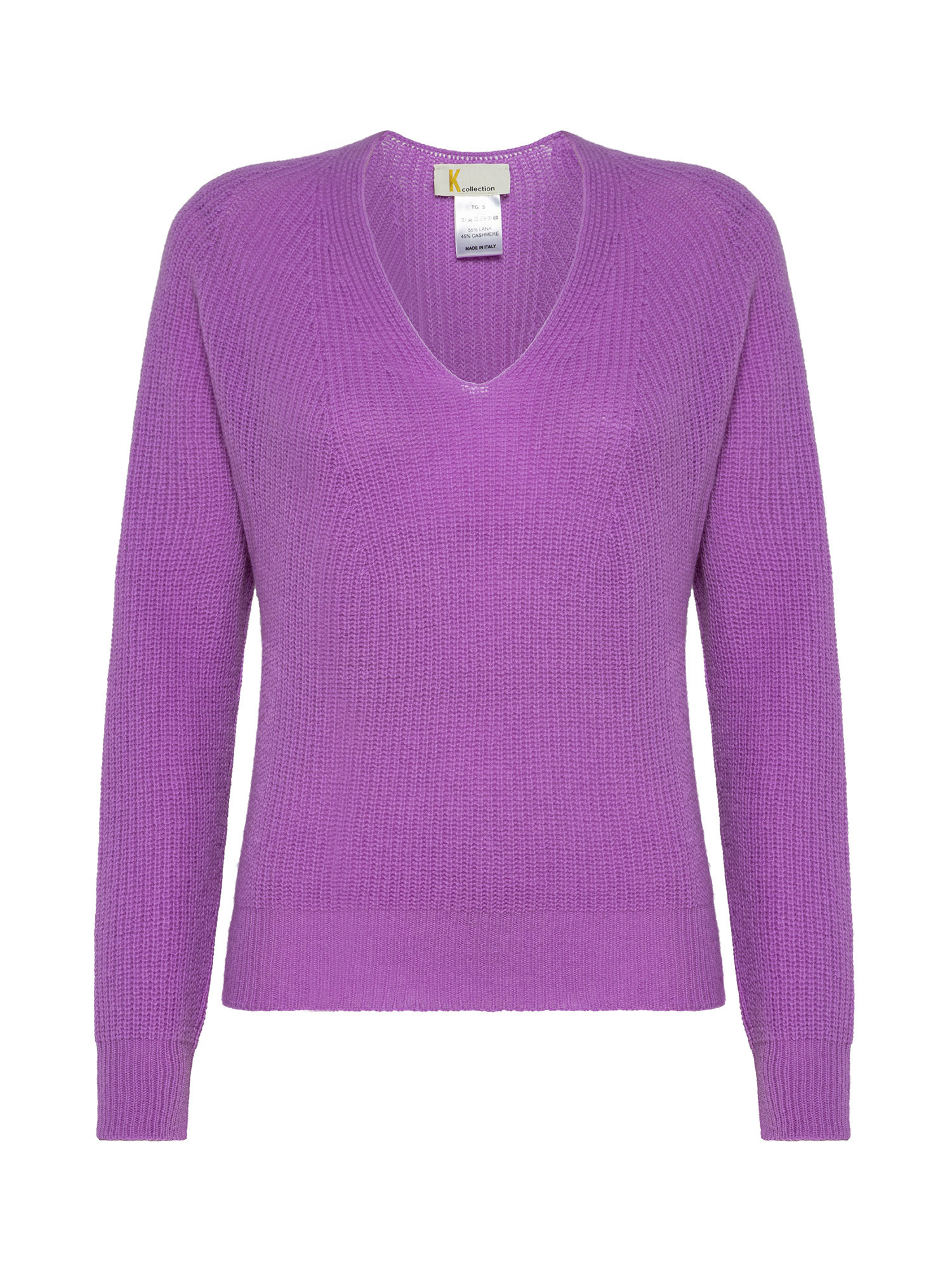 K Collection - V-neck sweater, Purple Lilac, large image number 0