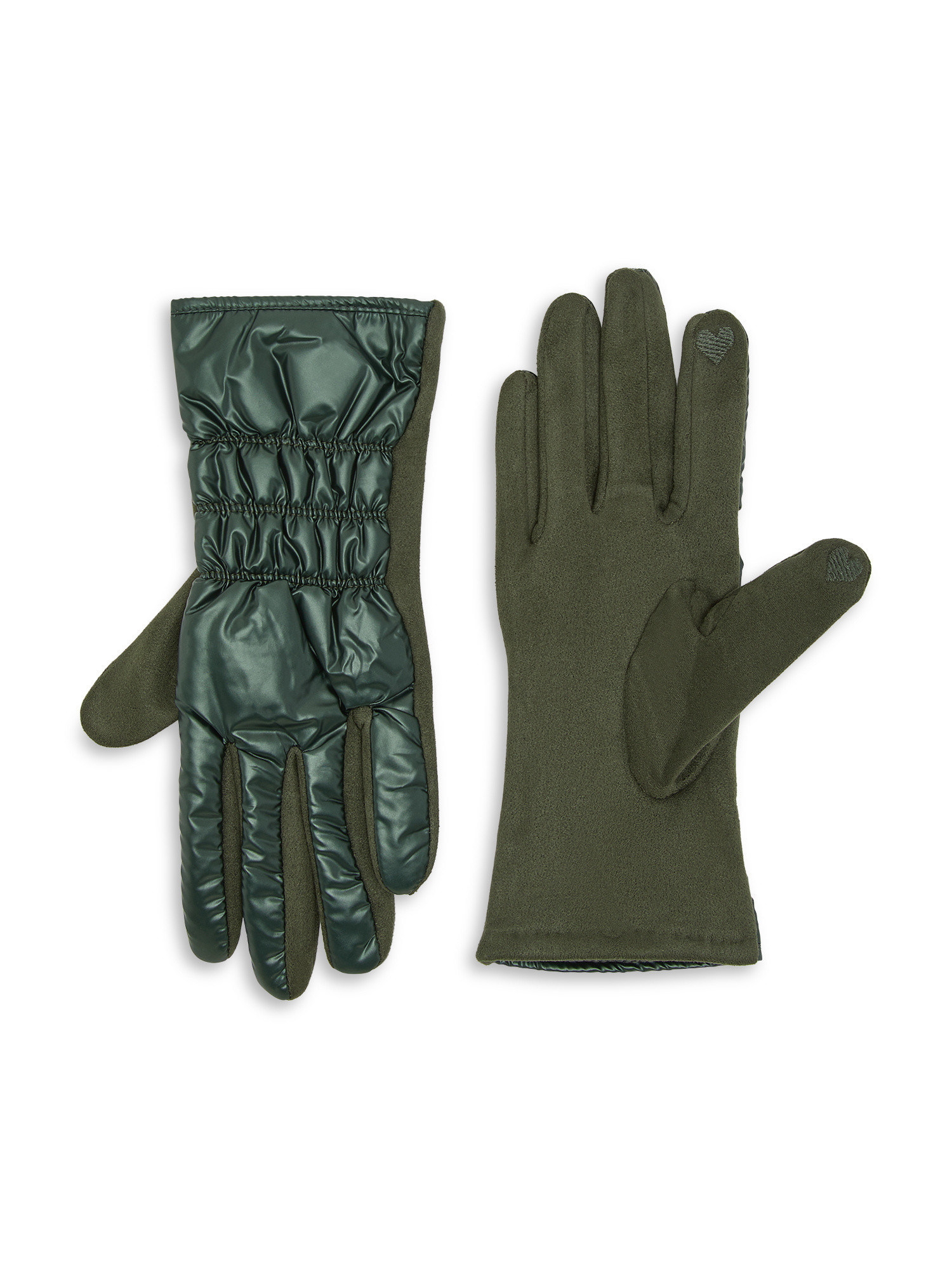 Koan - Two-fabric gloves, Green, large image number 0