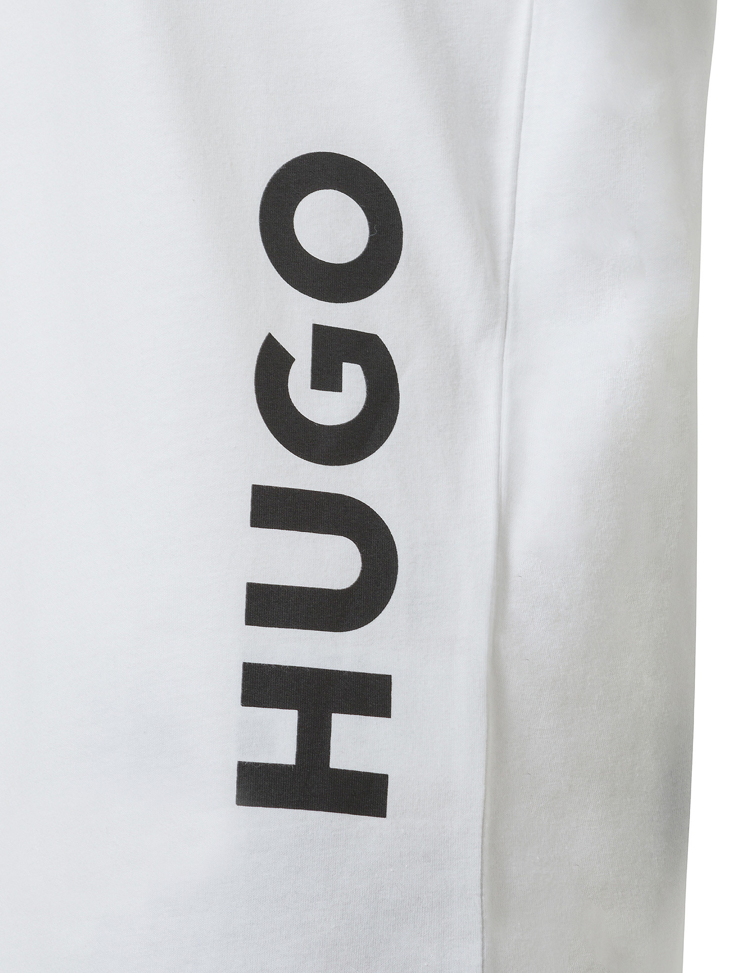 Hugo - T-shirt con stampa logo in cotone, Bianco, large image number 2