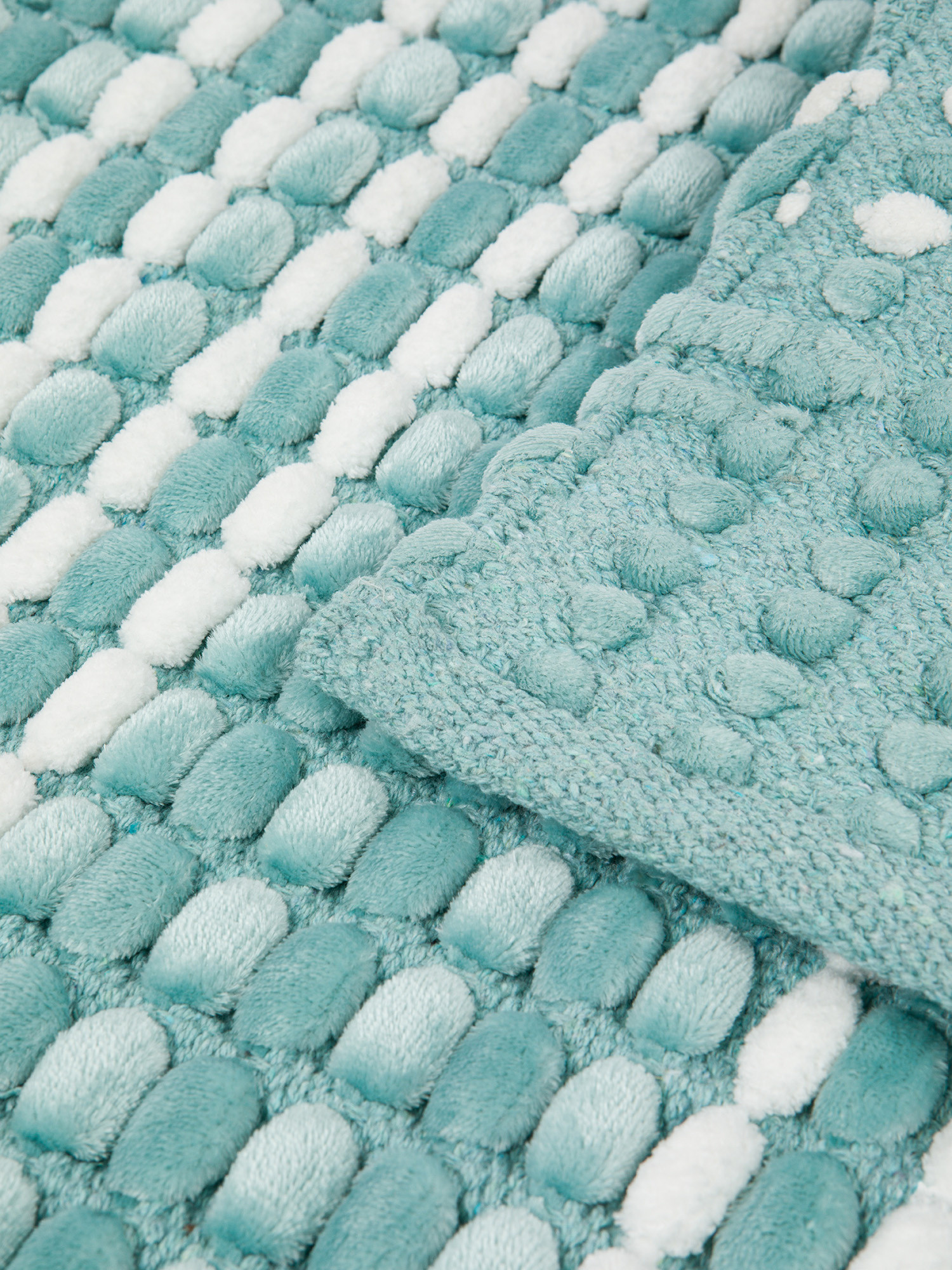 Woven-effect chenille bathroom rug, Sage Green, large image number 1