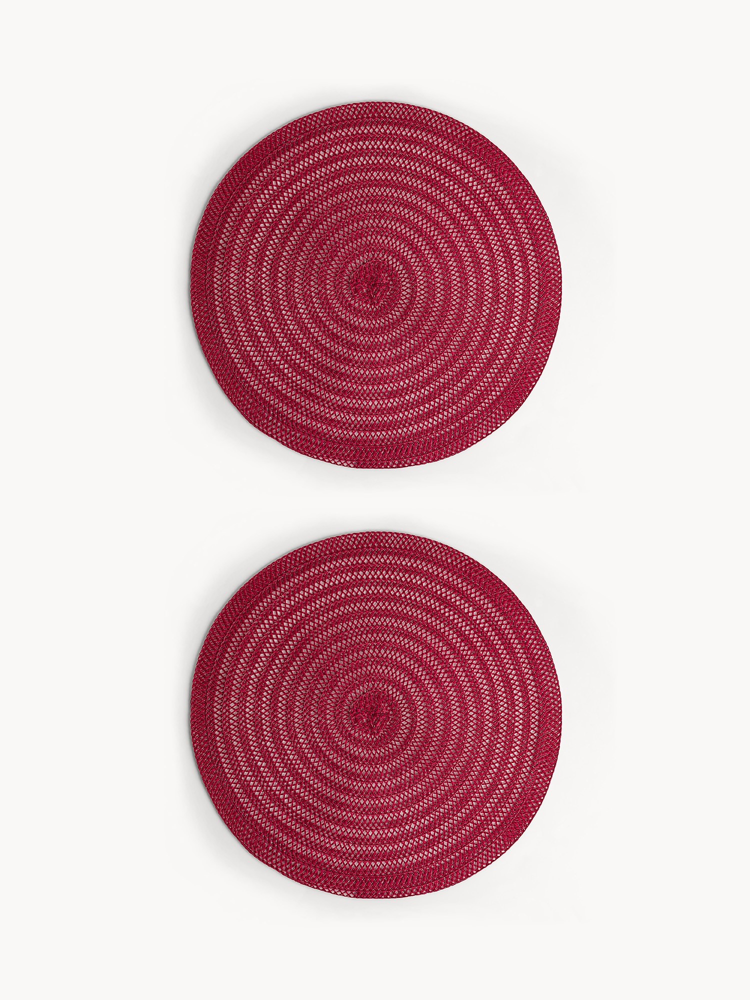 Set 2 tovagliette trama intrecciata, Rosso, large image number 0
