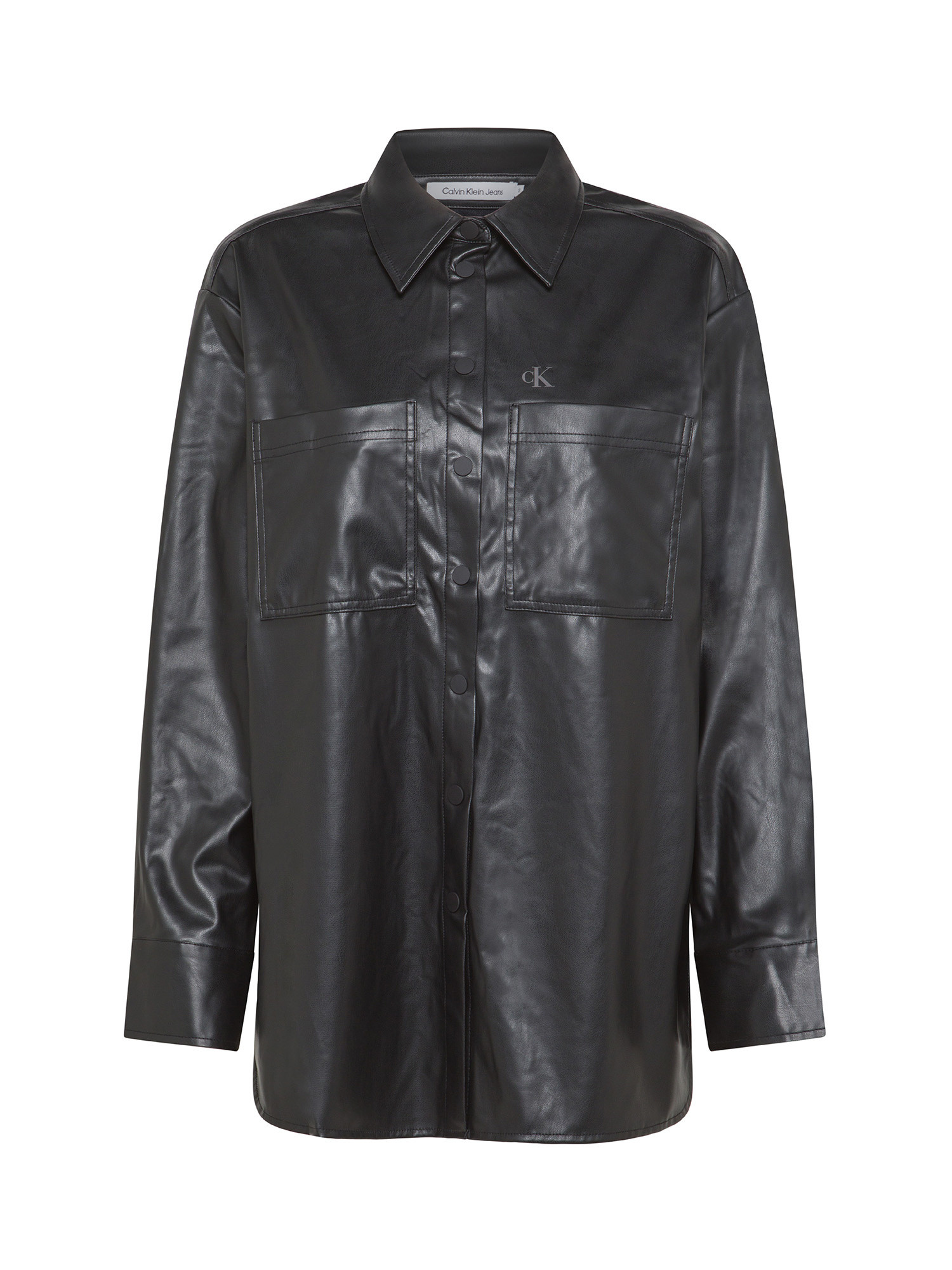 Faux leather shirt, Black, large image number 0