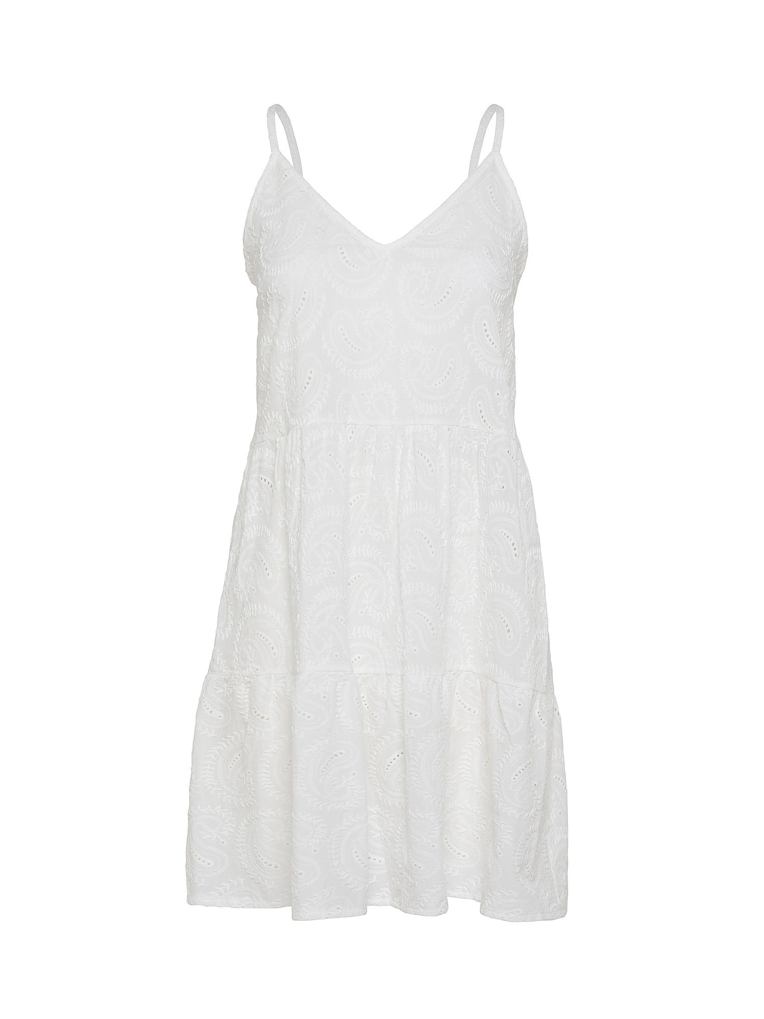 Solid color sangallo dress in cotton, White, large image number 0
