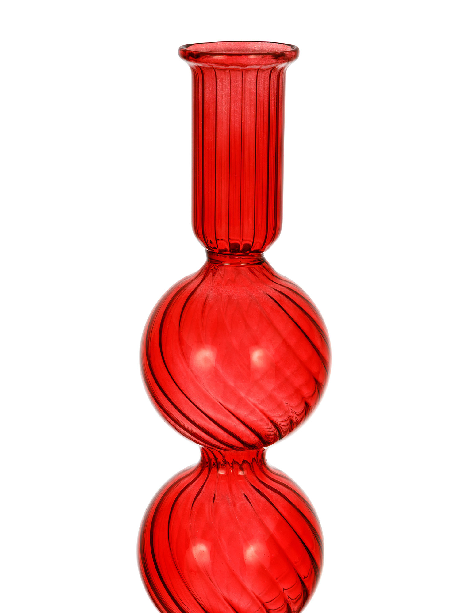 Glass candlestick, Red, large image number 1