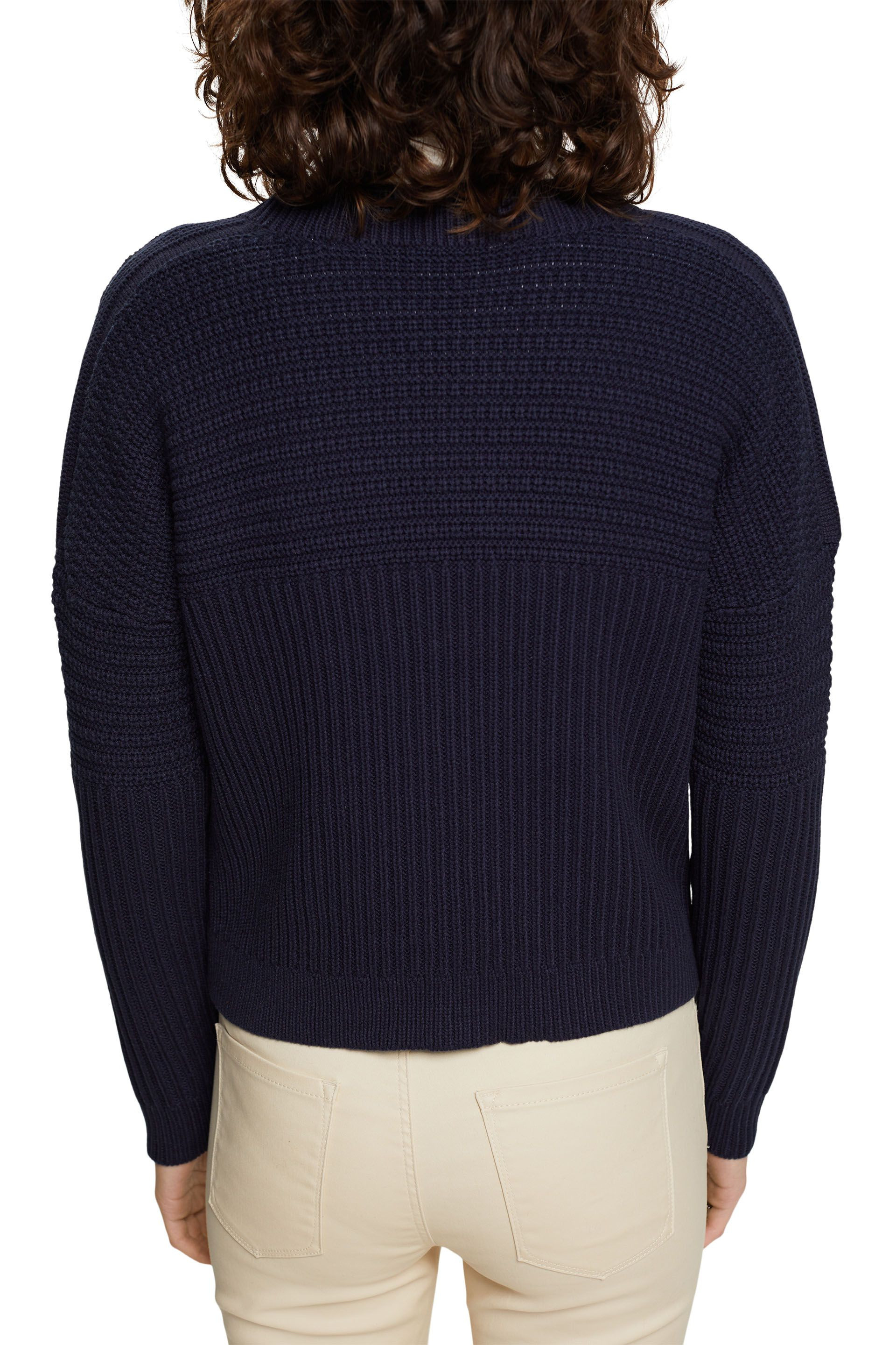 Esprit - Chunky knit pullover in cotton blend, Dark Blue, large image number 2