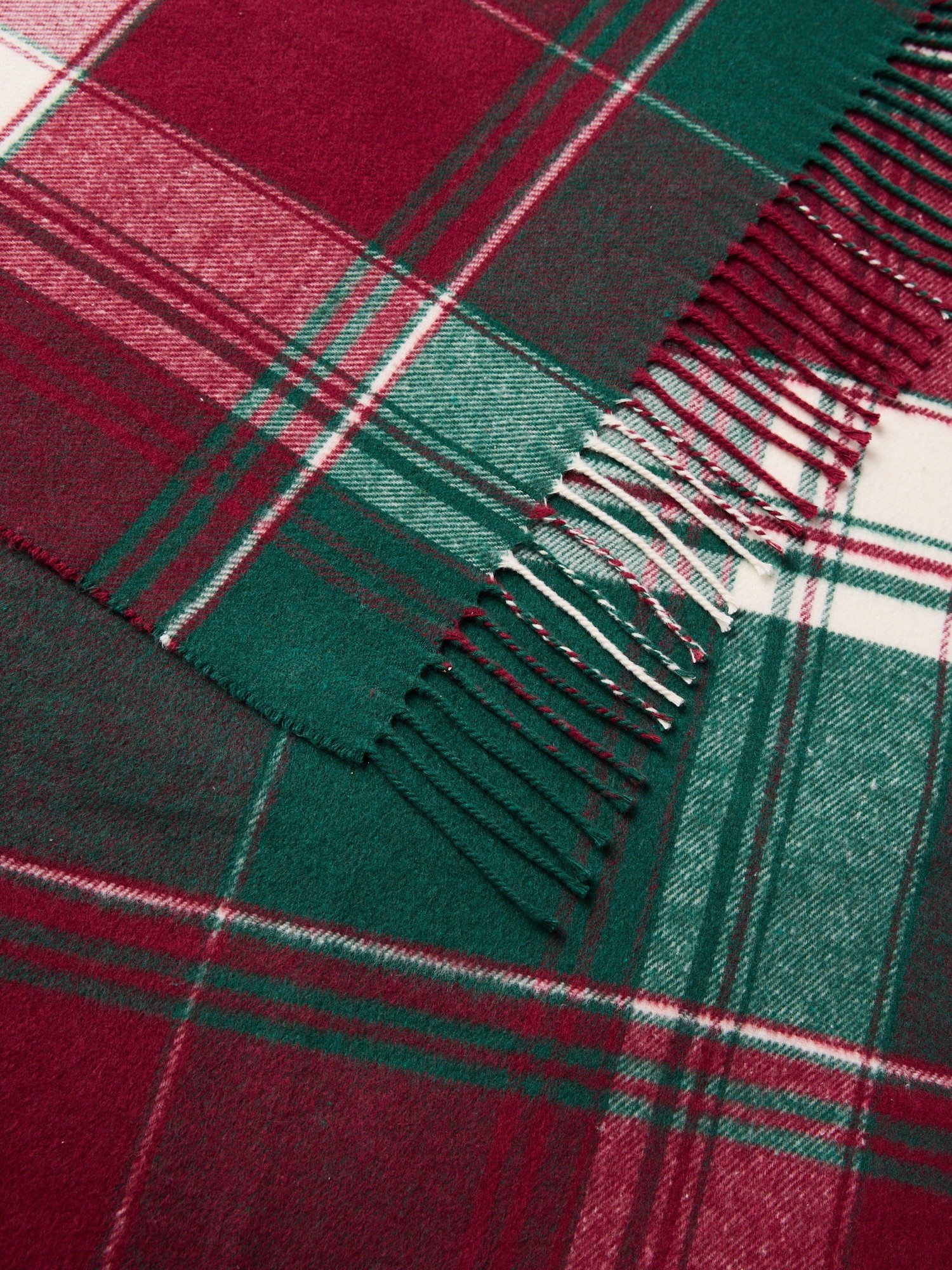 Cotton-blend throw,made in Italy, Bianco/Verde/Rosso, large image number 1