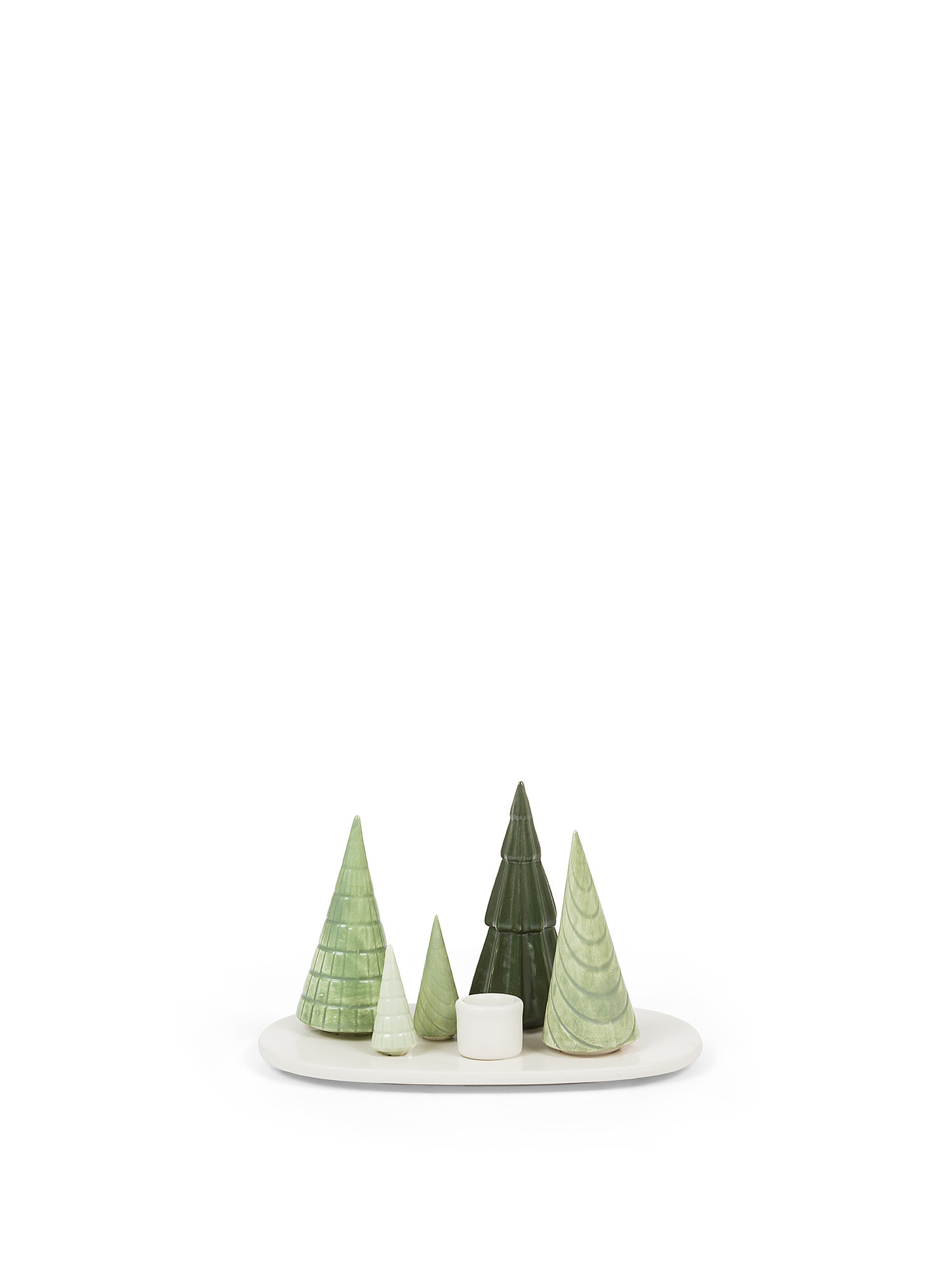 Portacandele in ceramica, Verde, large image number 0