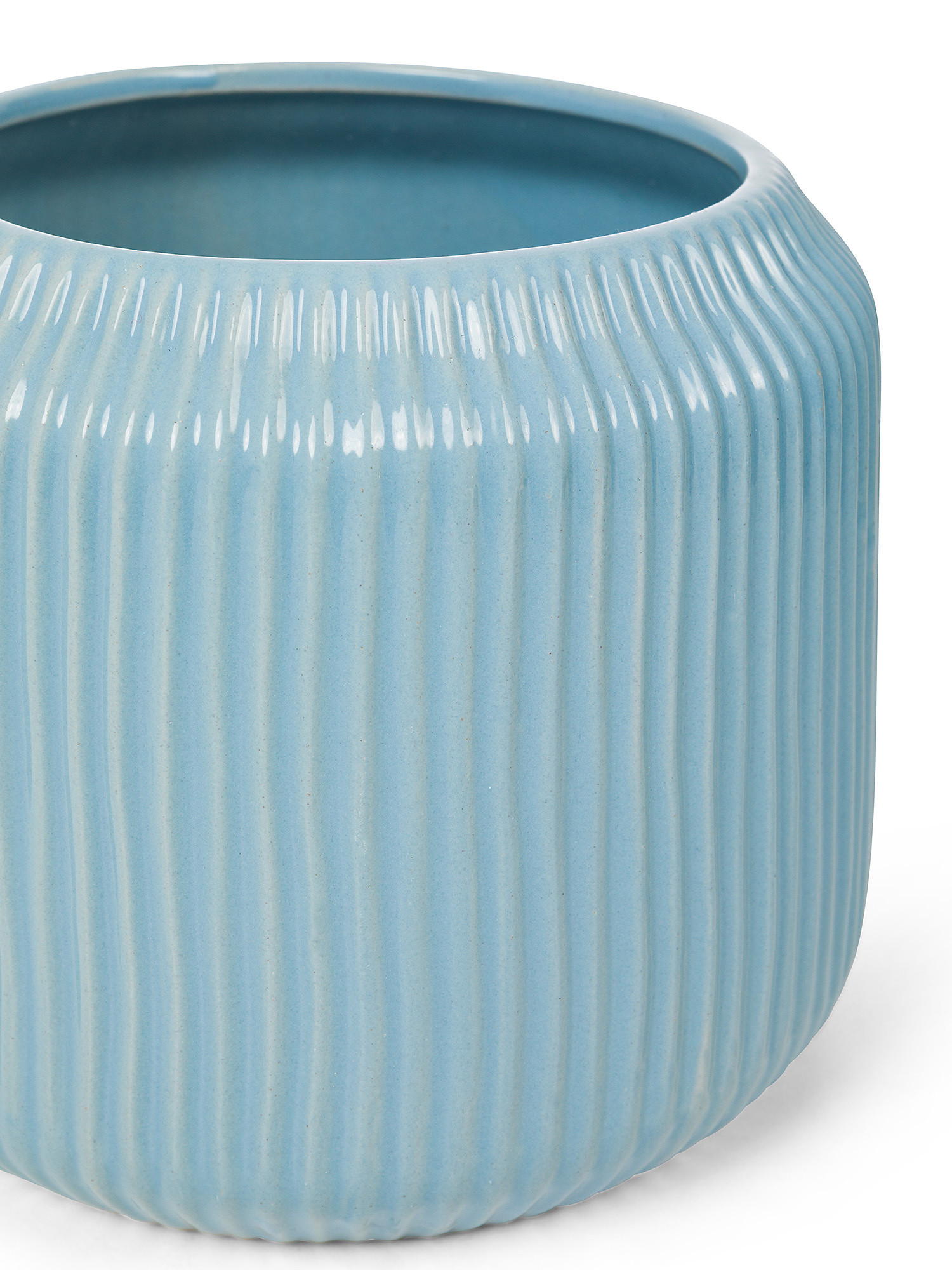 Enamelled porcelain cachepot, Light Blue, large image number 1