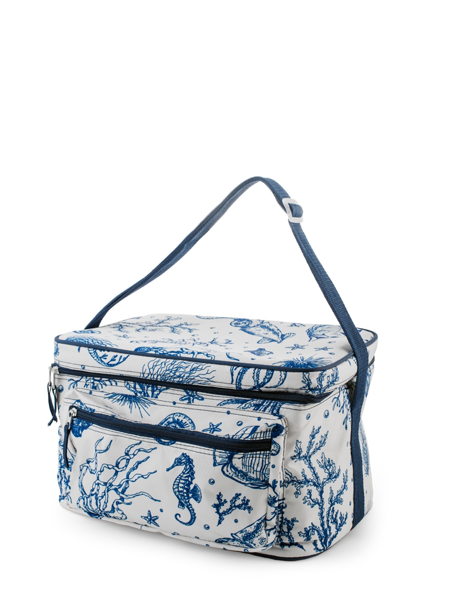 Borsa termica 16 Lt motivo pesci - Prezzo di lancio, Bianco/Blu, large image number 0