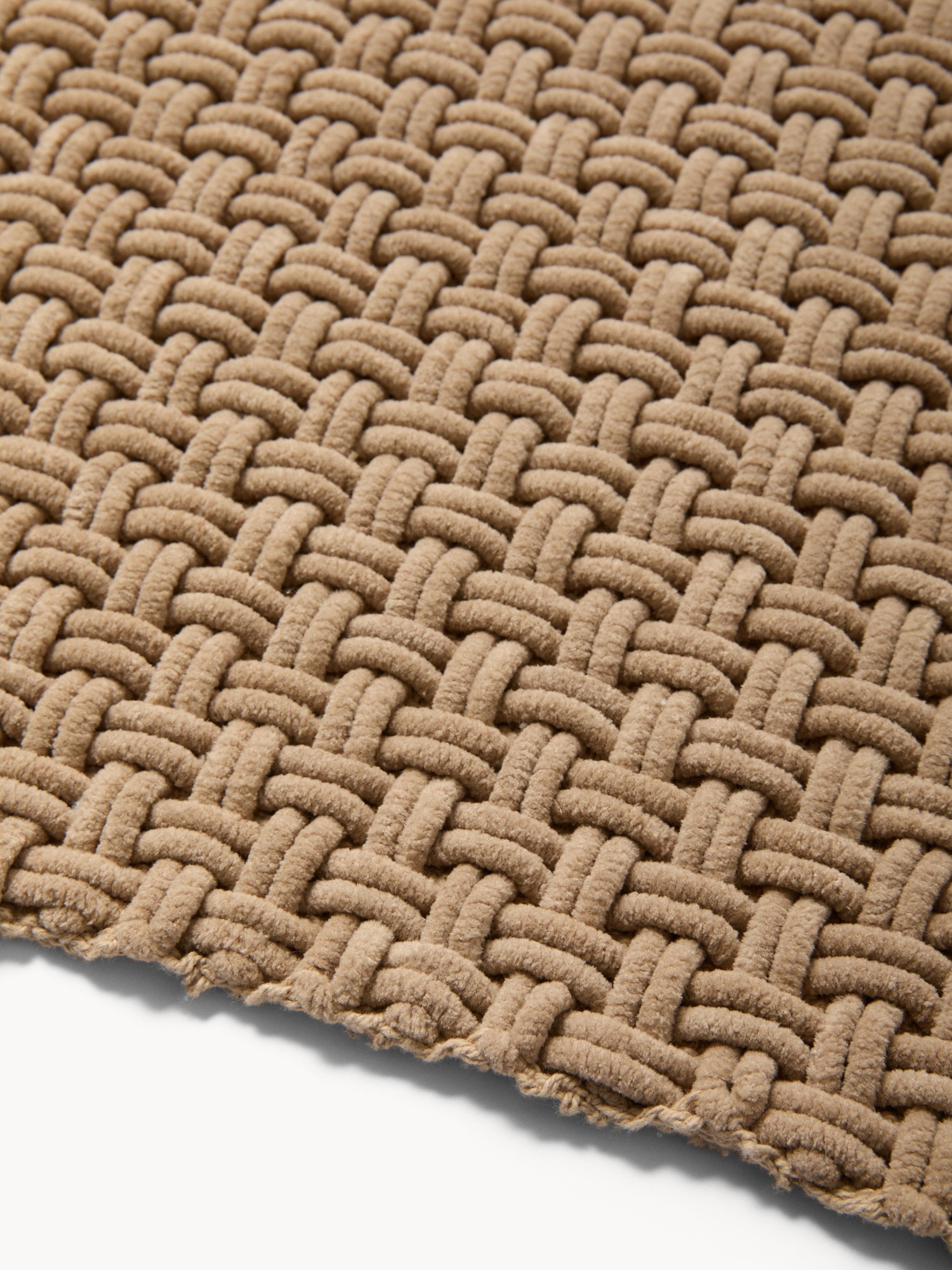 Tappeto bagno lungo in ciniglia effetto intrecciato - Prezzo di lancio, Beige scuro, large image number 1