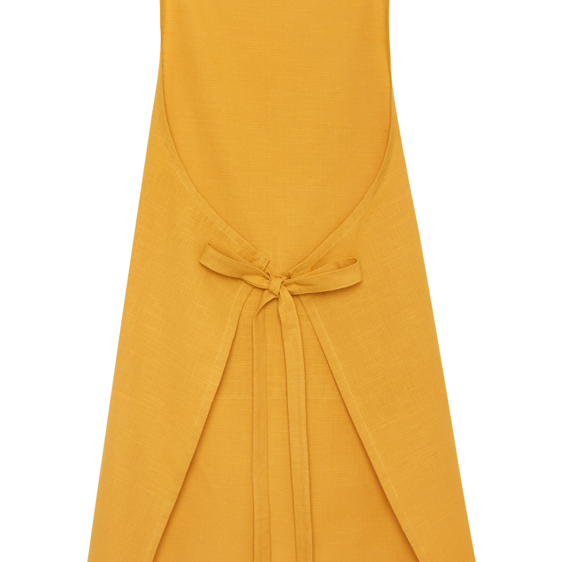 Solid colour apron in 100% iridescent cotton, Ocra Yellow, large image number 1