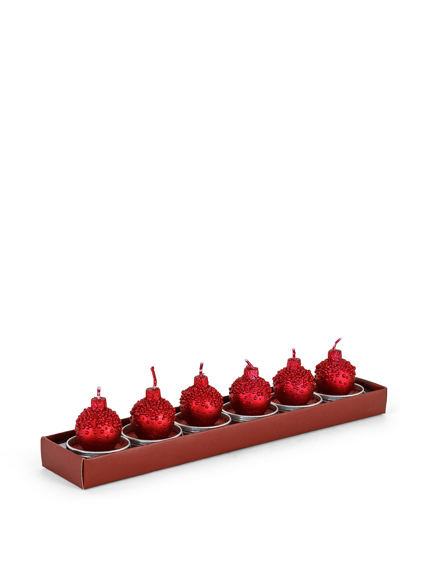 Set 6 candeline segnaposto, Rosso, large image number 0