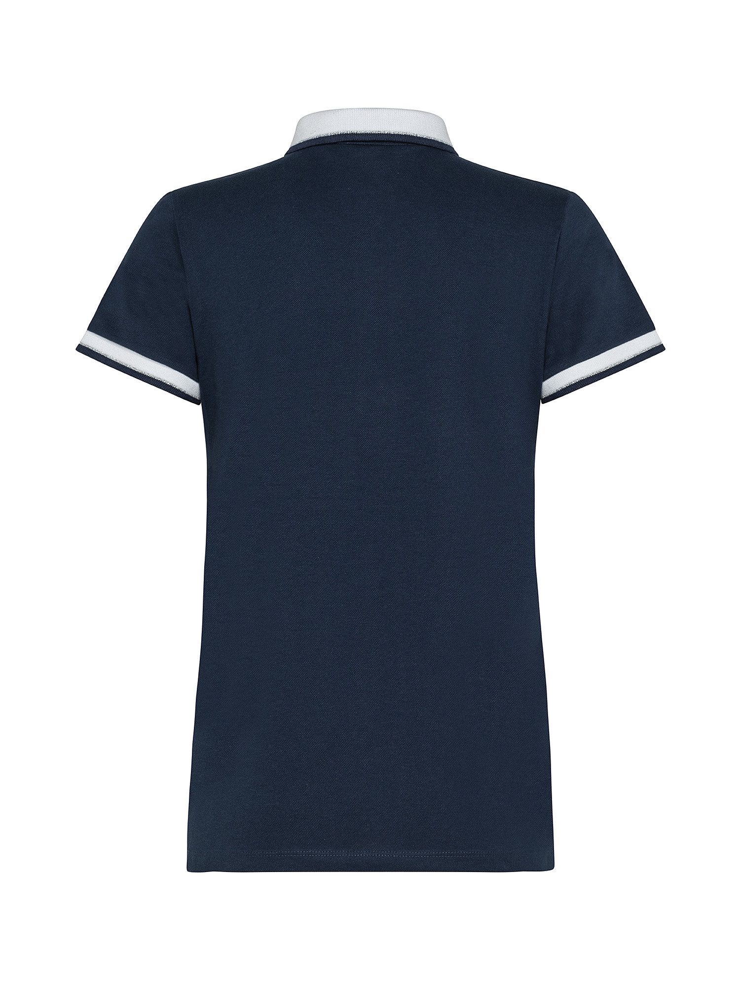 Polo shirt with lurex details, Blue, large image number 1