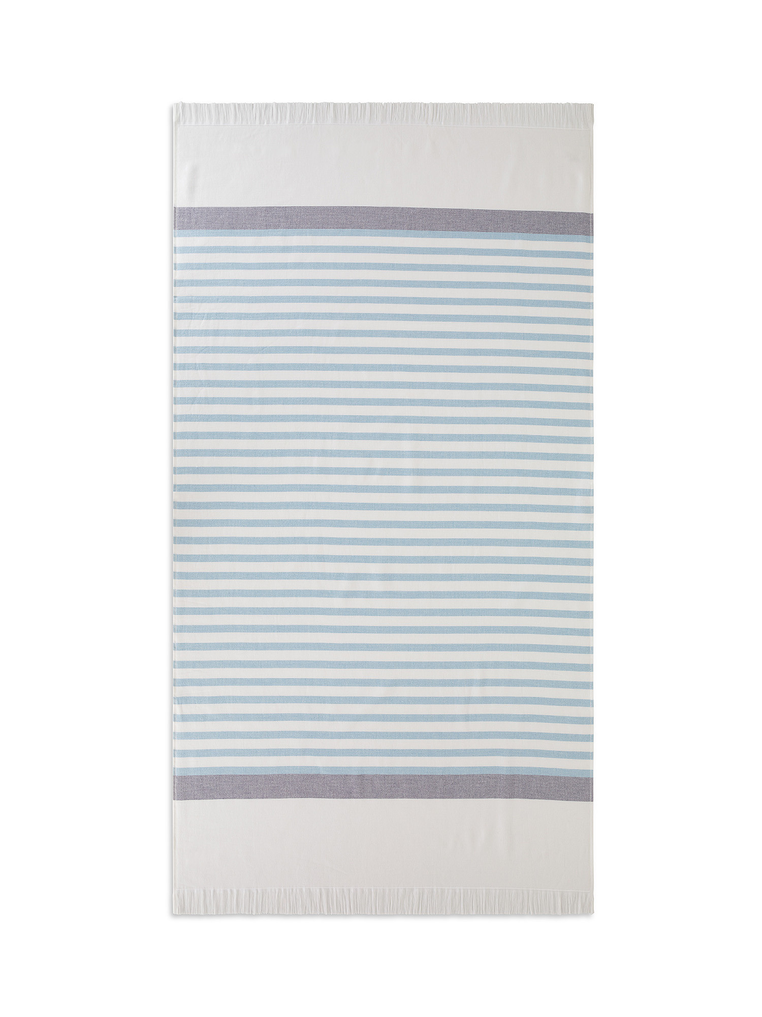 Striped jacquard cotton hammam beach towel, Red, large image number 0