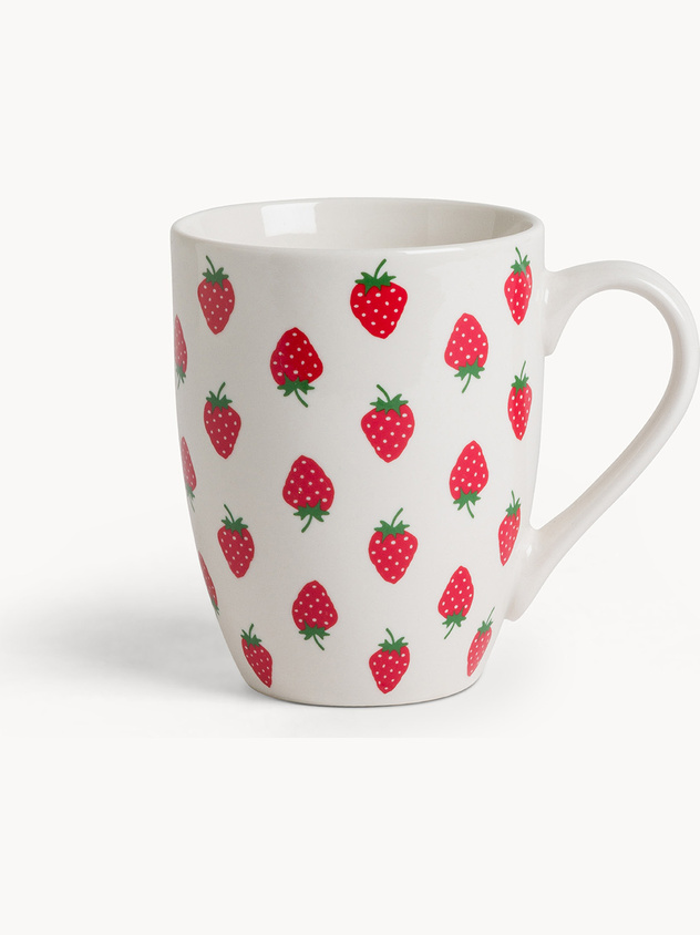 New bone china mug strawberry motif