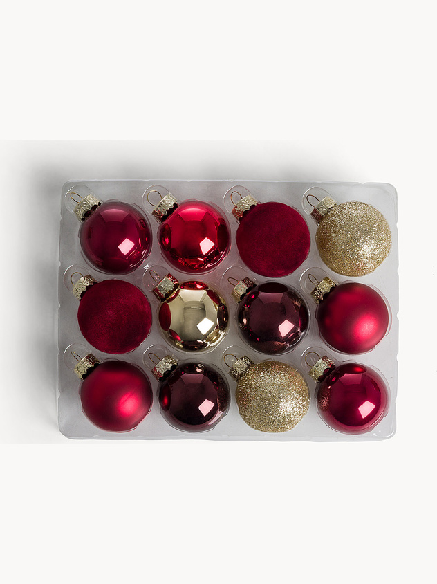 Set di 16 sfere decorazione per albero miste